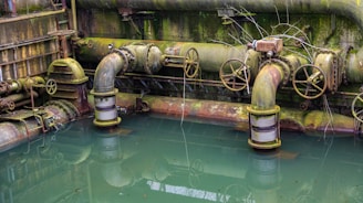 A group of pipes sitting next to each other