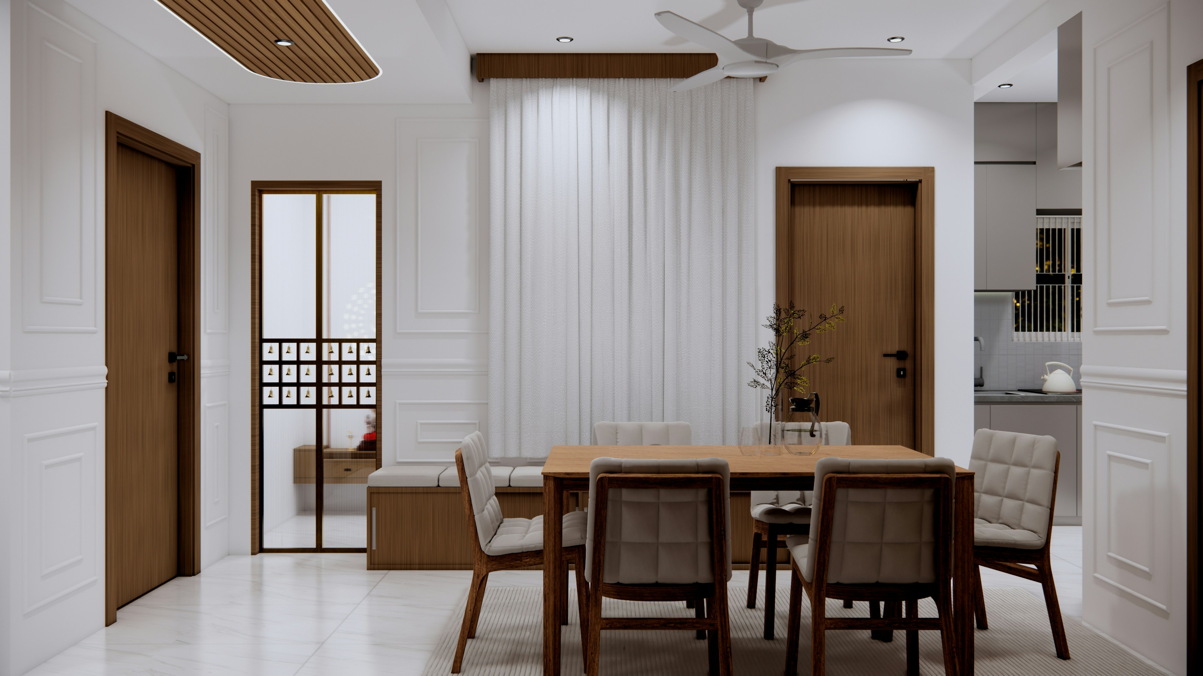 Traditional Indian interior with fan