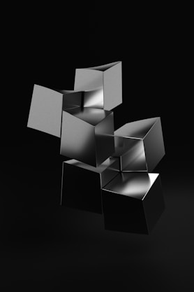 A black and white photo of an abstract object