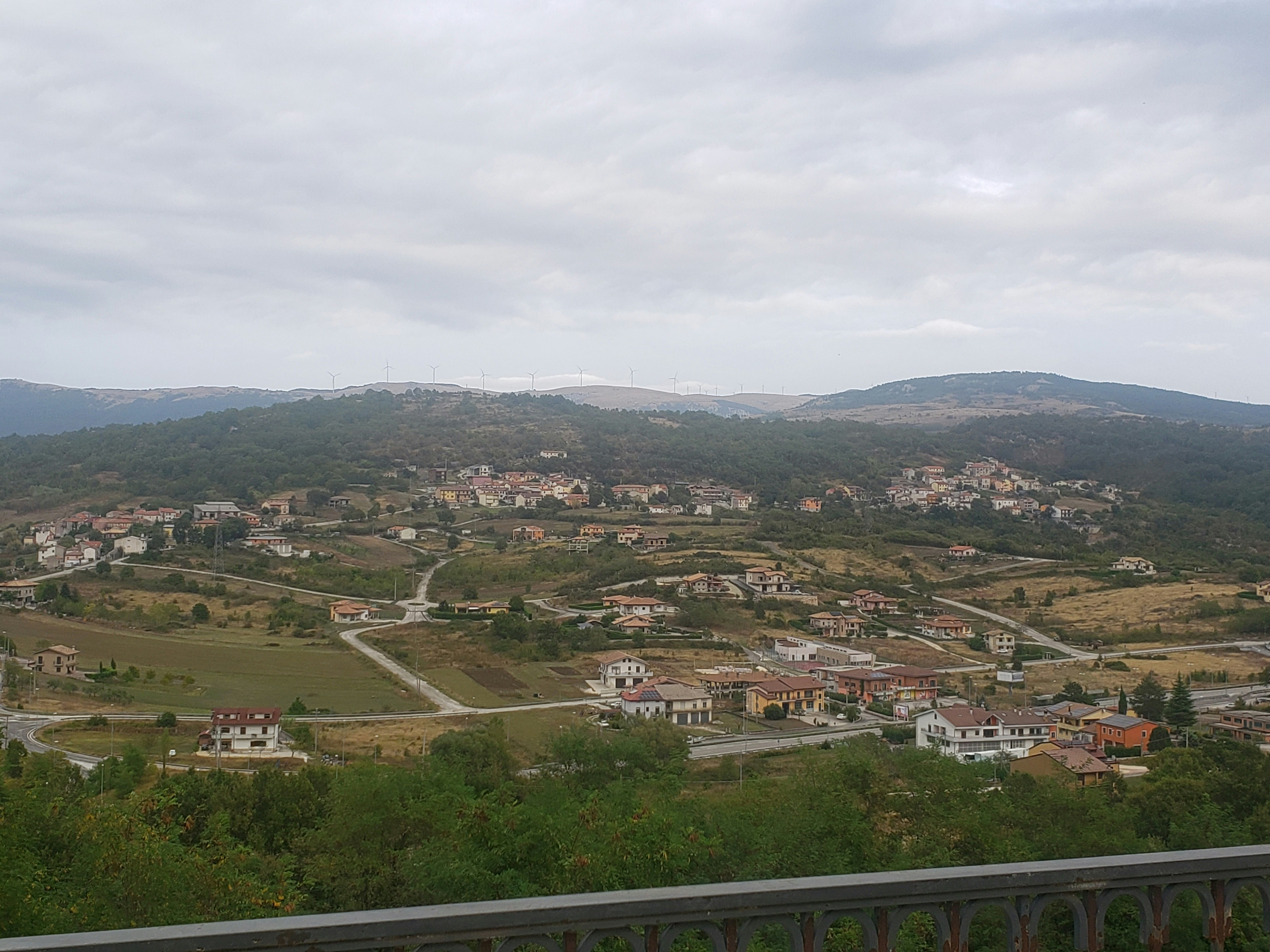 A view of a town from a balcony