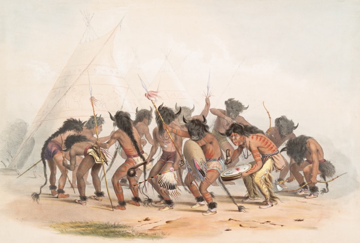 Rare Book Division, The New York Public Library. "Buffalo dance." The New York Public Library Digital Collections. 1845. https://digitalcollections.nypl.org/items/510d47da-dbee-a3d9-e040-e00a18064a99