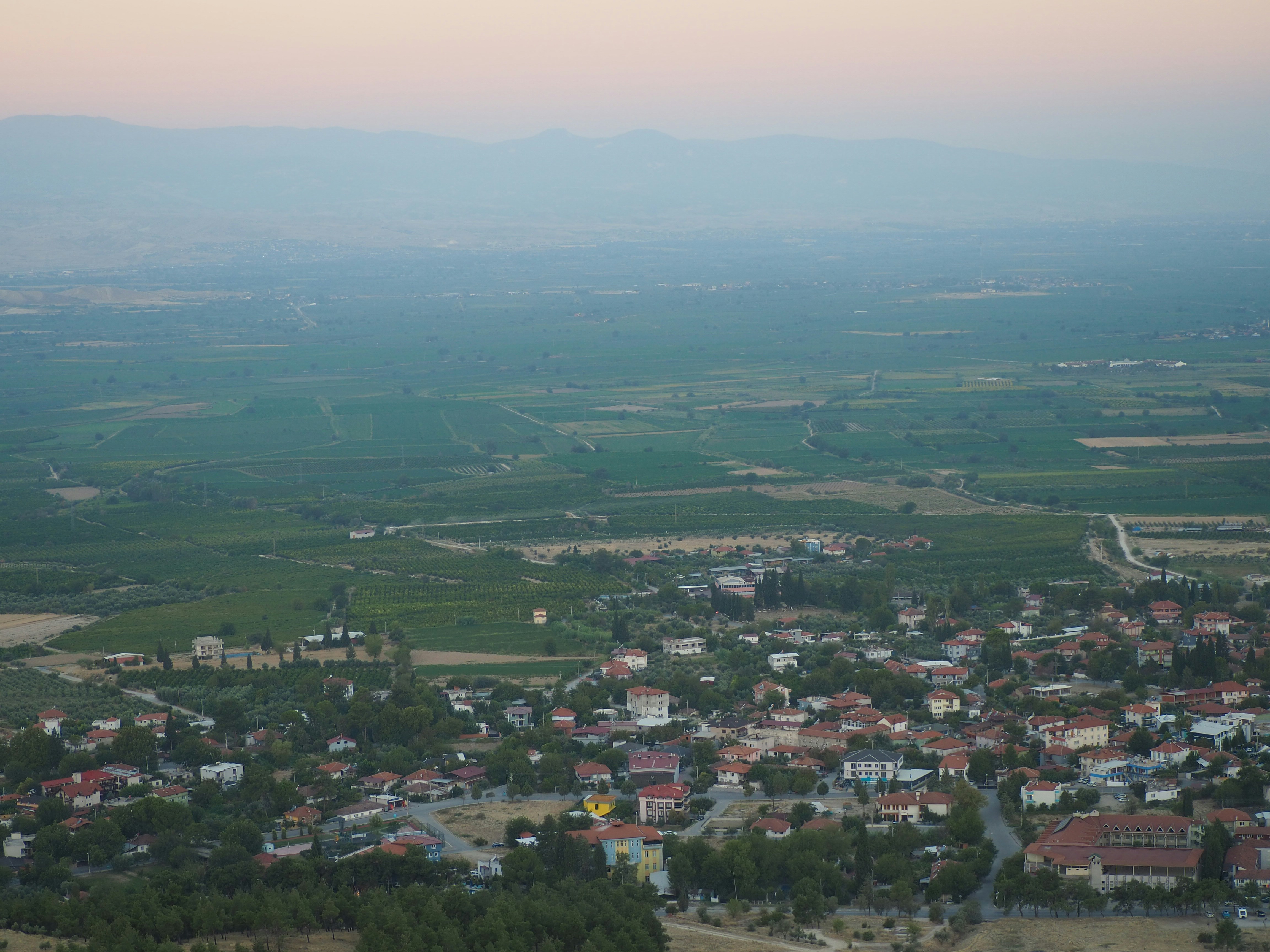 A bird's eye view of a small town