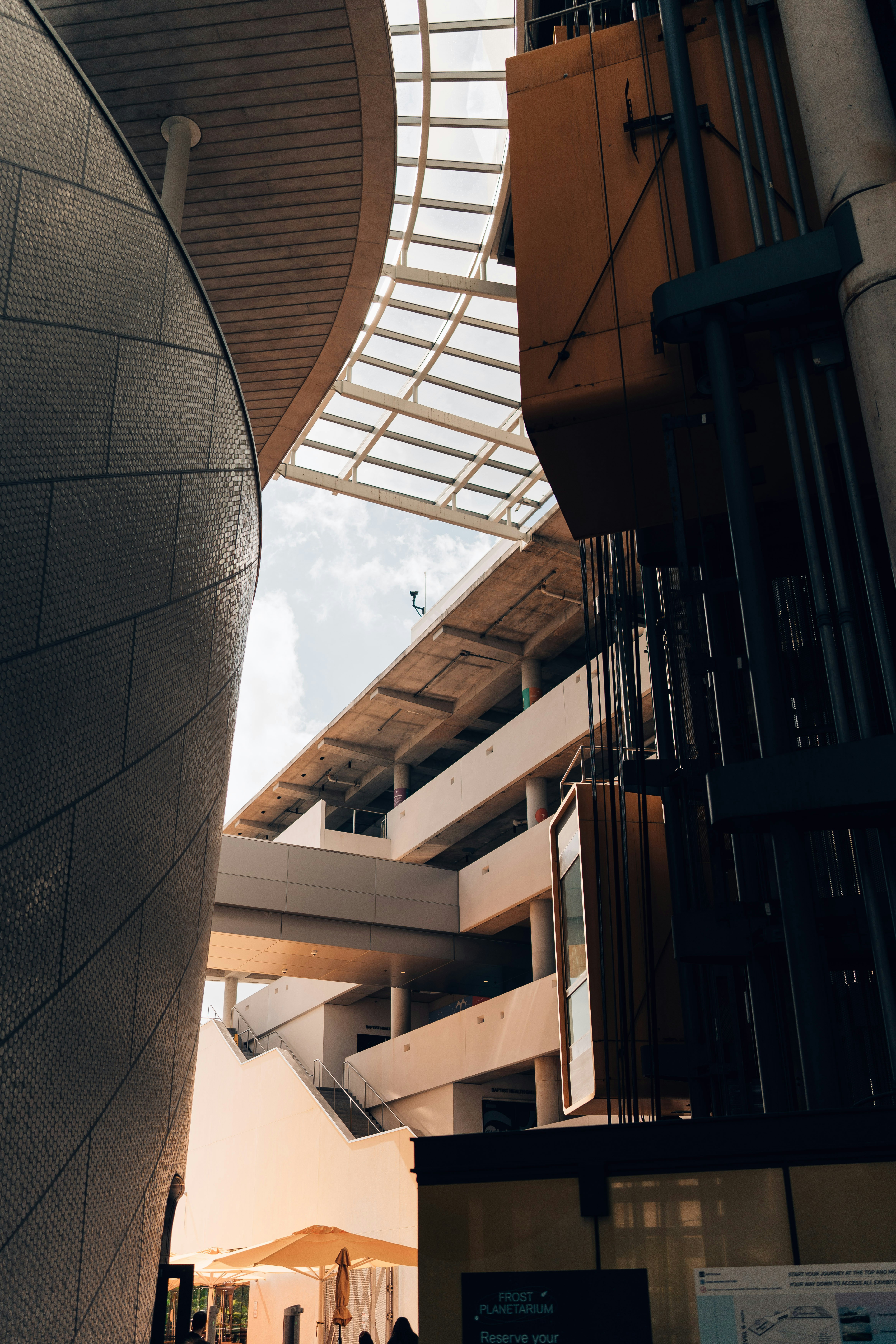 A tall building with a skylight above it