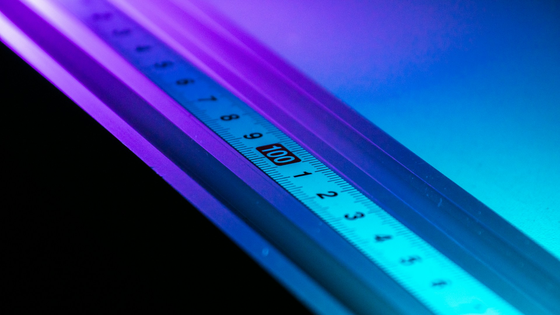 A close up of a blue and purple light
