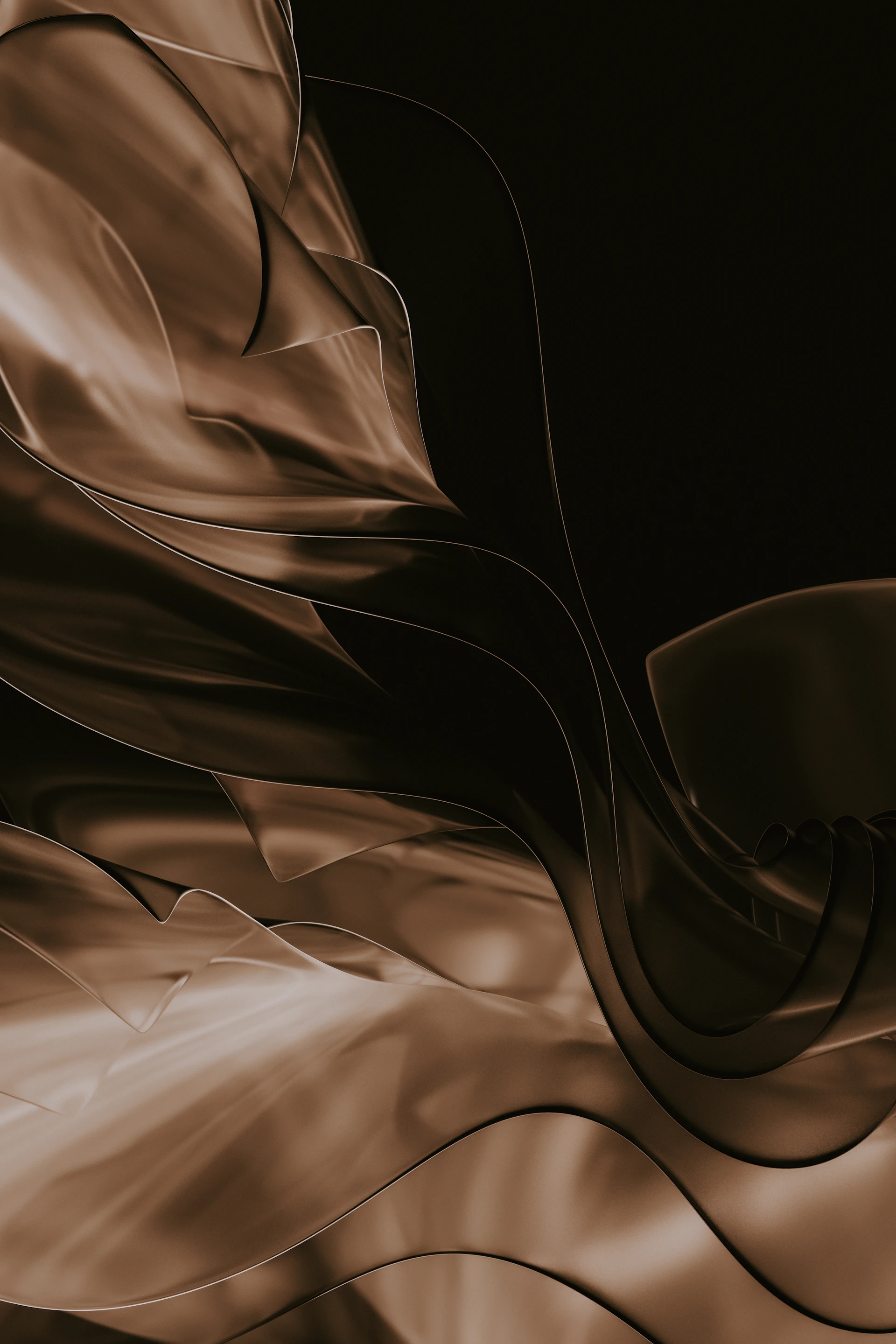 A computer generated image of a flowing fabric