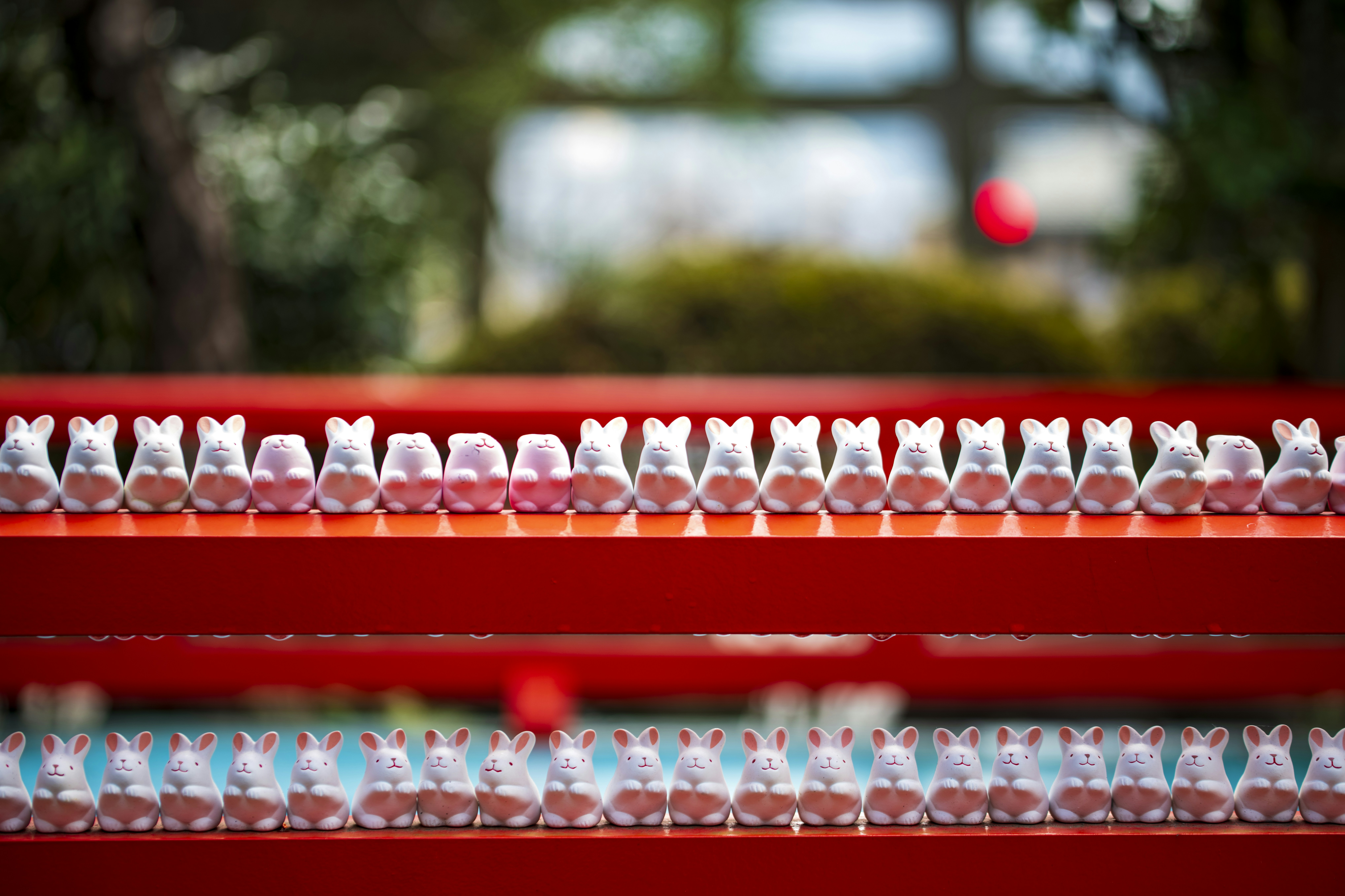 Red plastic 20-liter kerosene container (poritanku) in a Japanese home center aisle