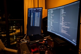 A man sitting in front of a computer monitor