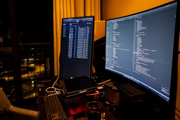 A man sitting in front of a computer monitor