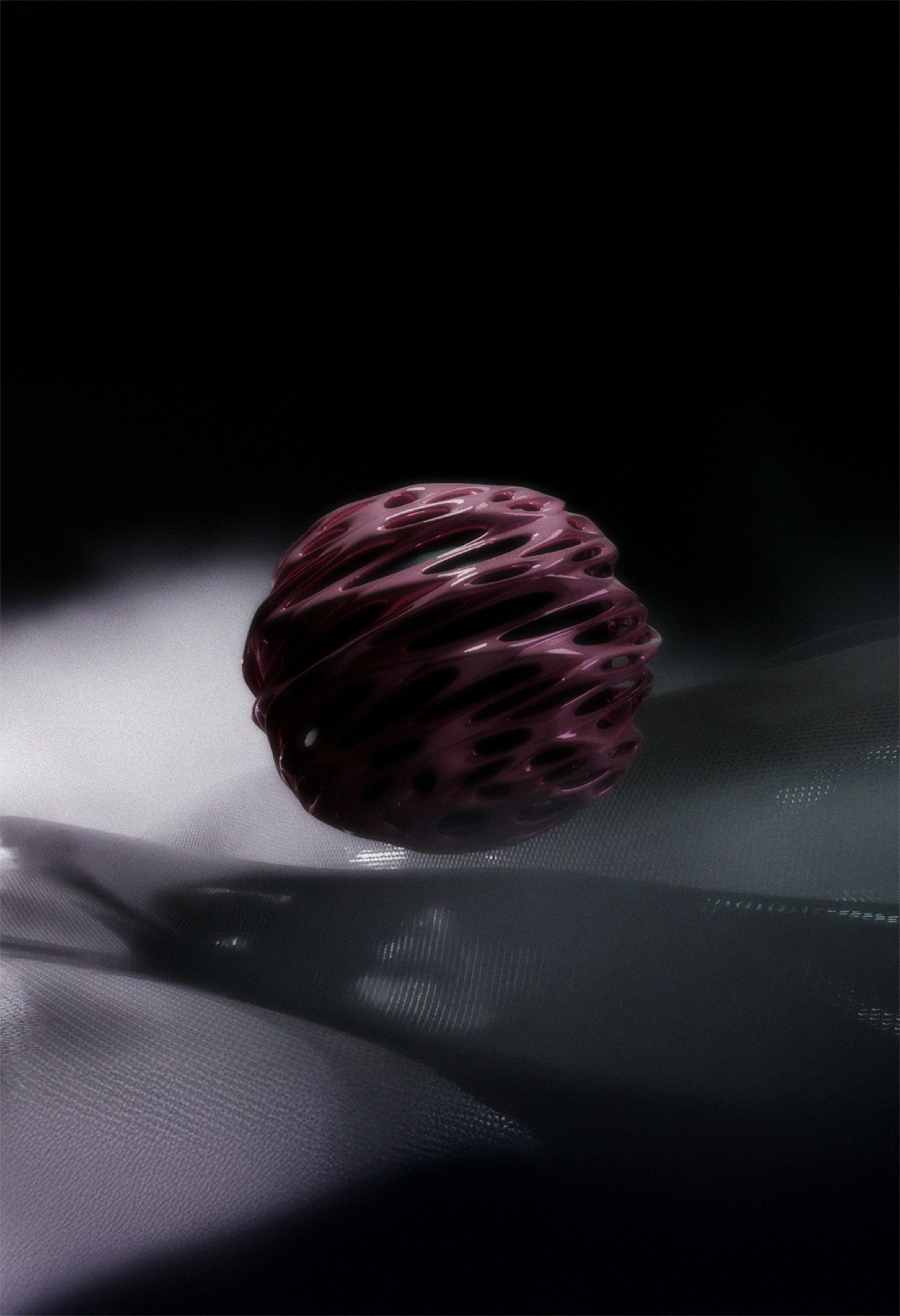 A red object sitting on top of a table