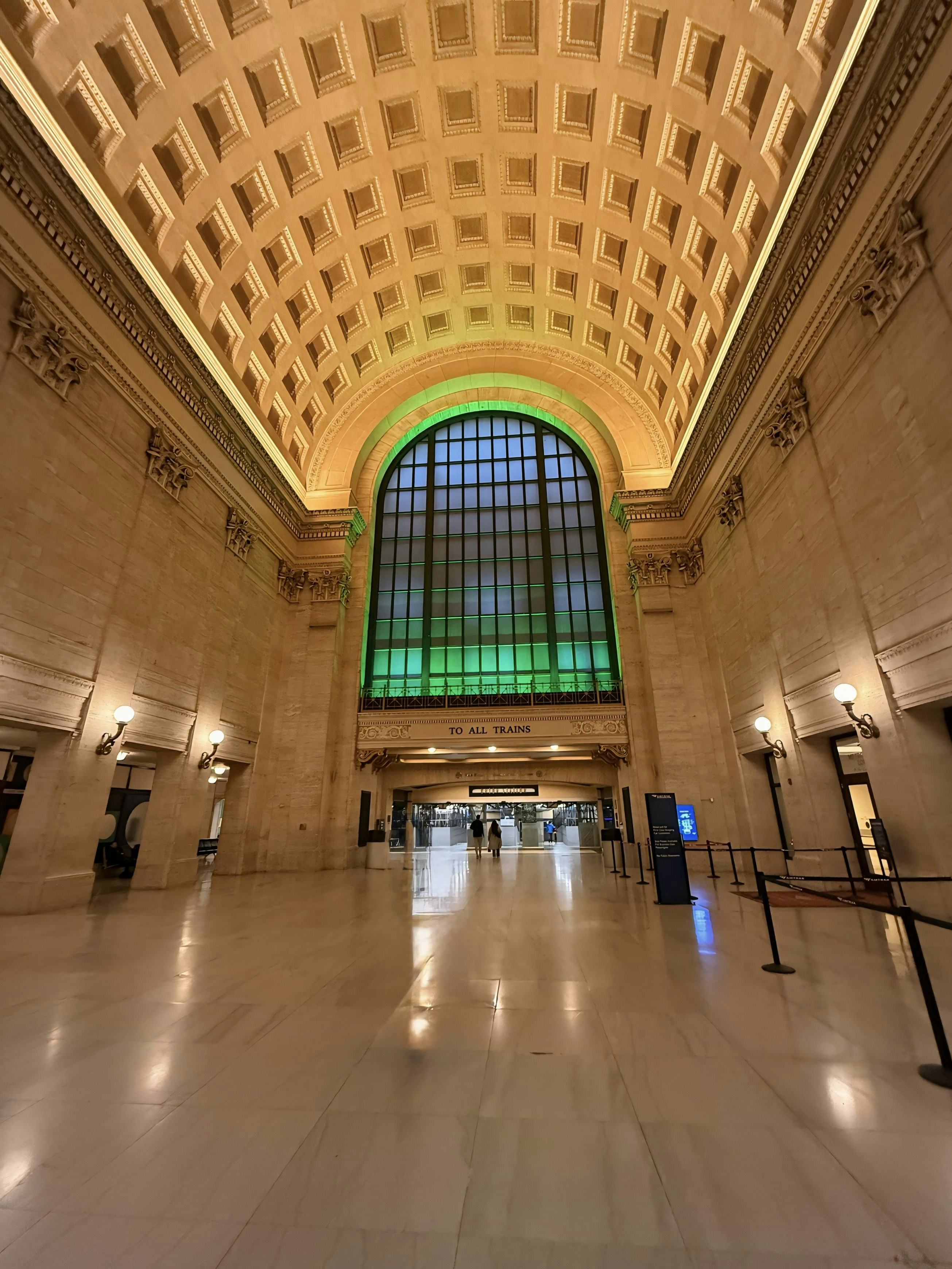 A large building with a very high ceiling