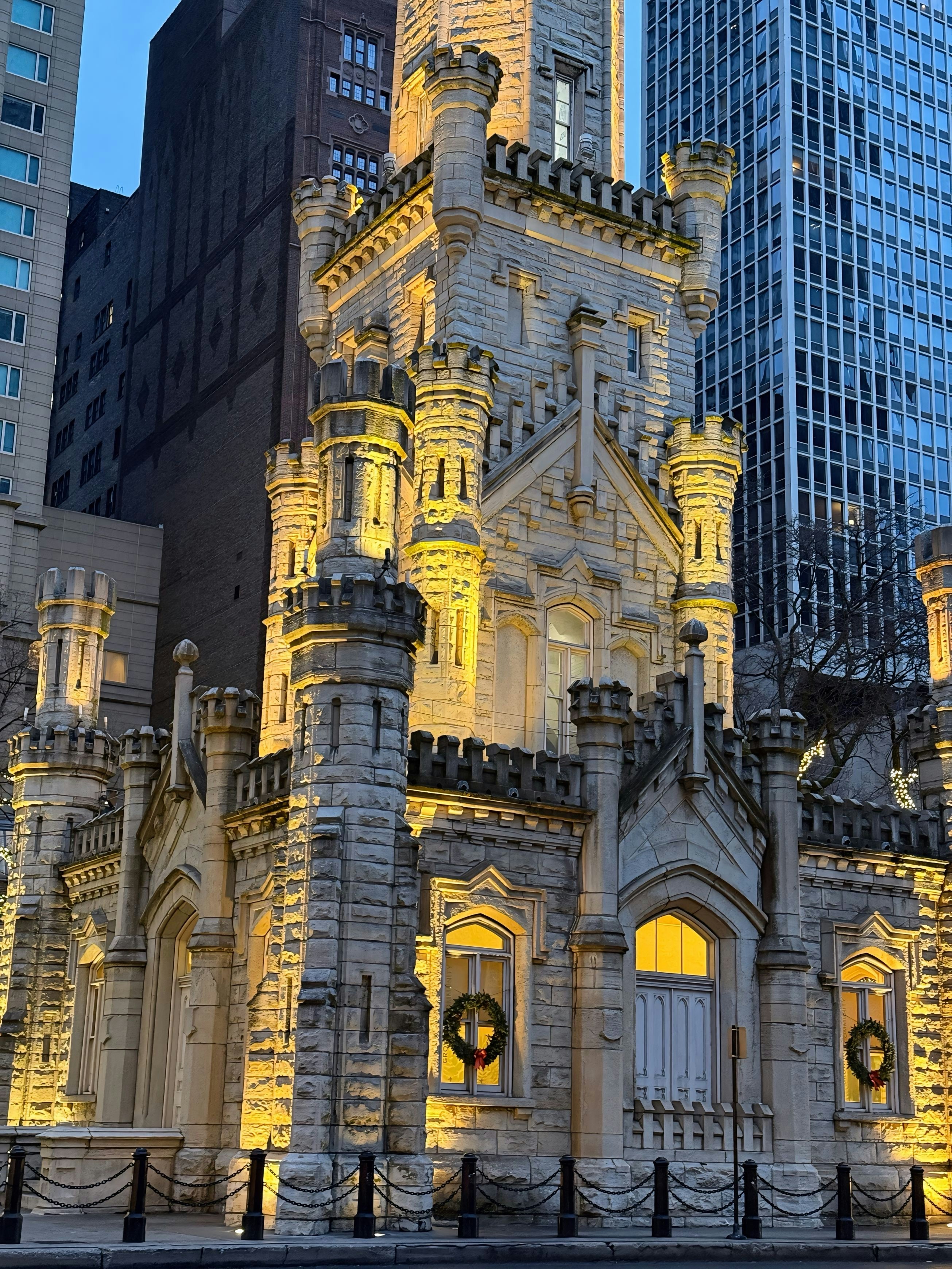 A tall building with a clock on the front of it