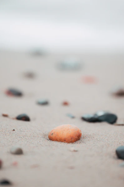 A close up of a rock on a beach