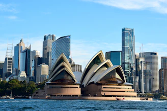A view of the sydney opera house from across the water
