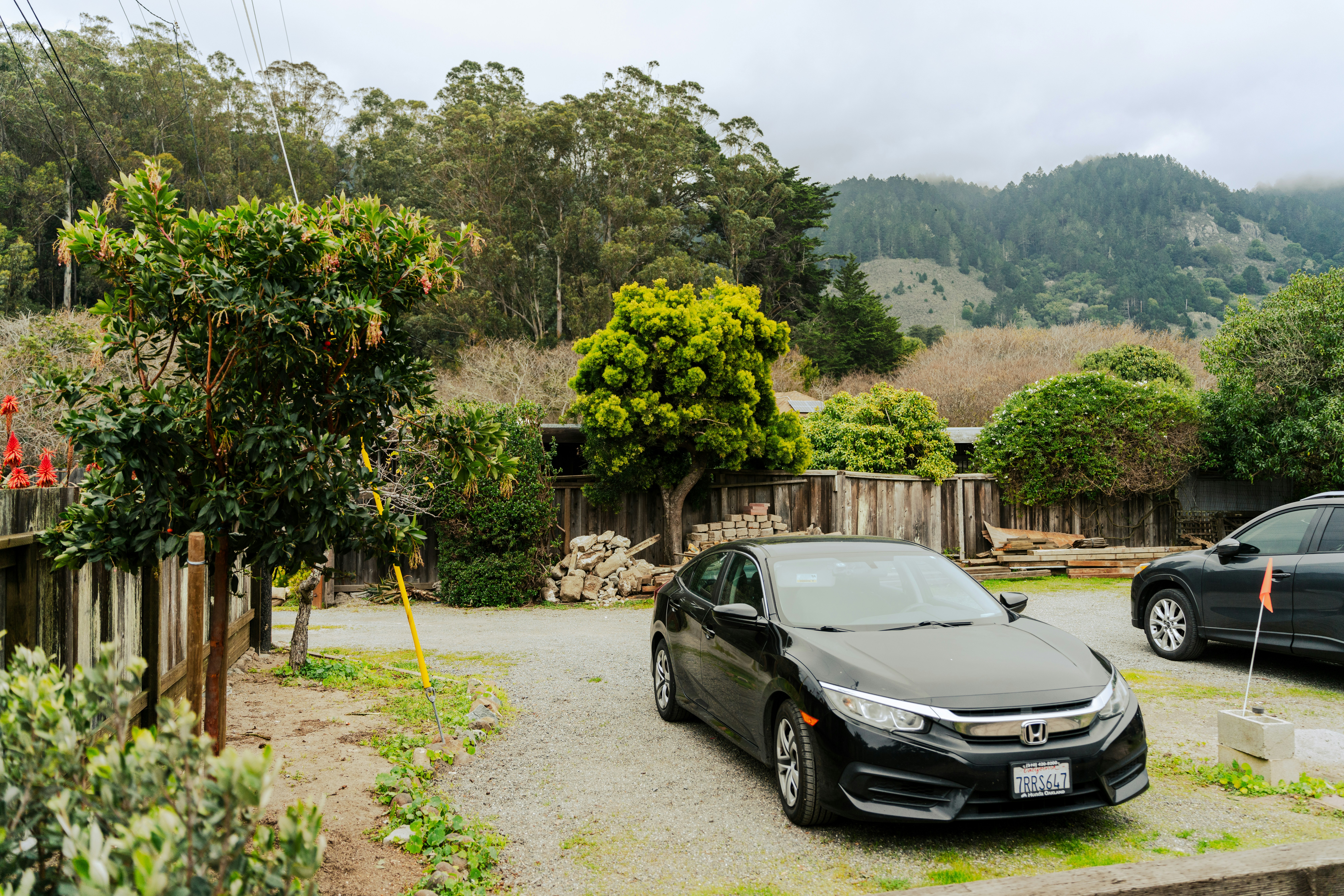Family plugging in their electric car to a home charger in the driveway