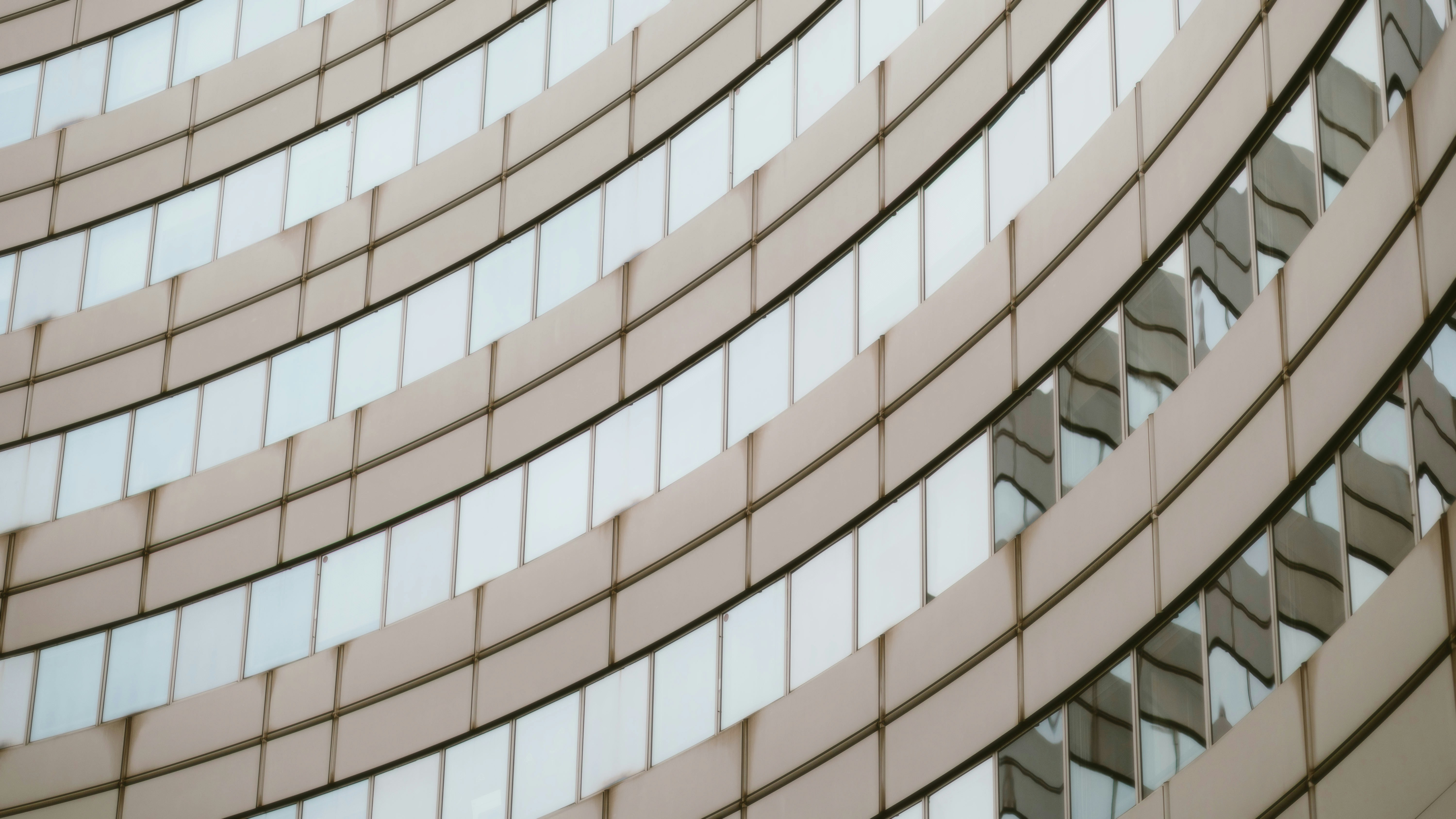 A close up of a building with many windows
