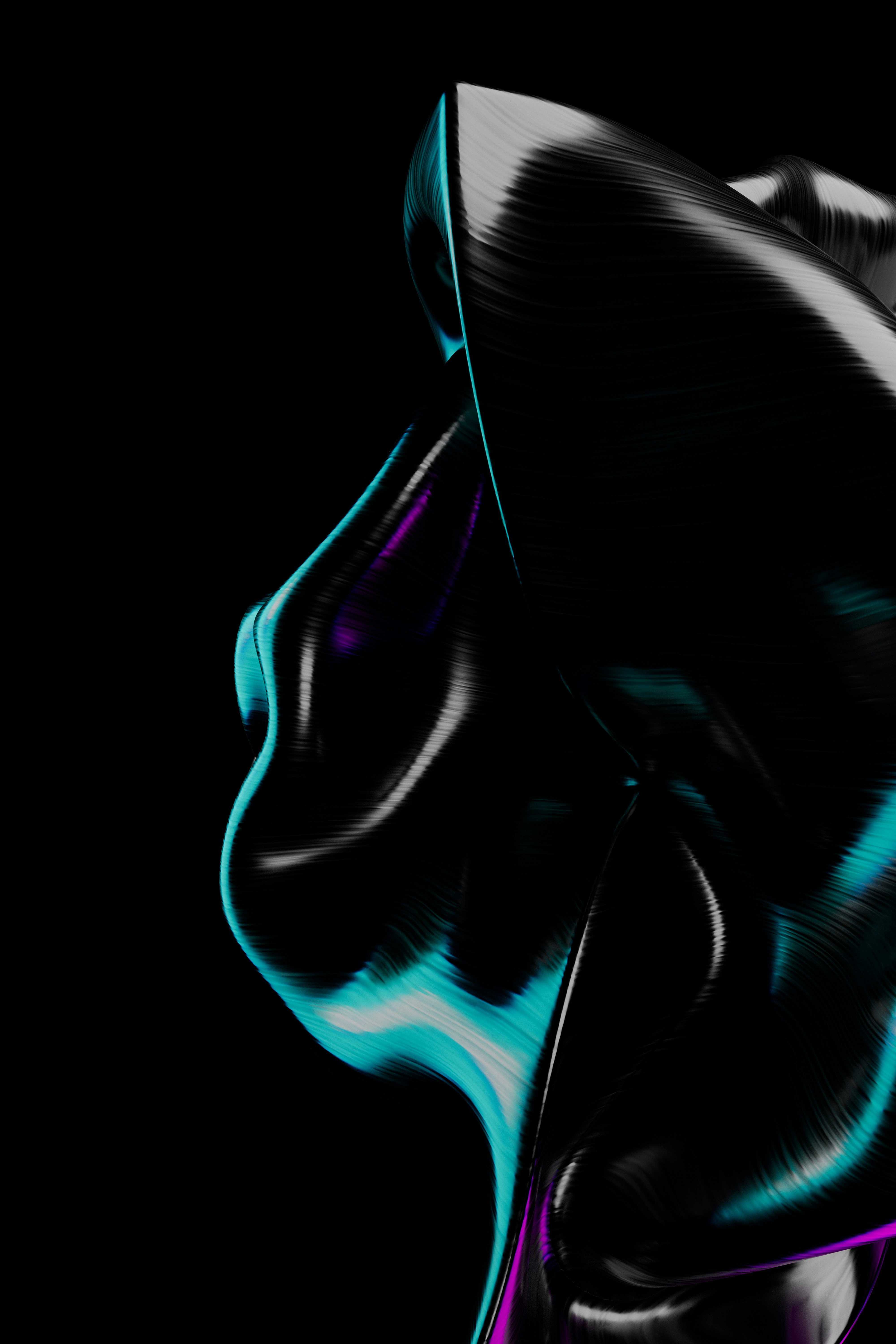 A woman's face with a black background