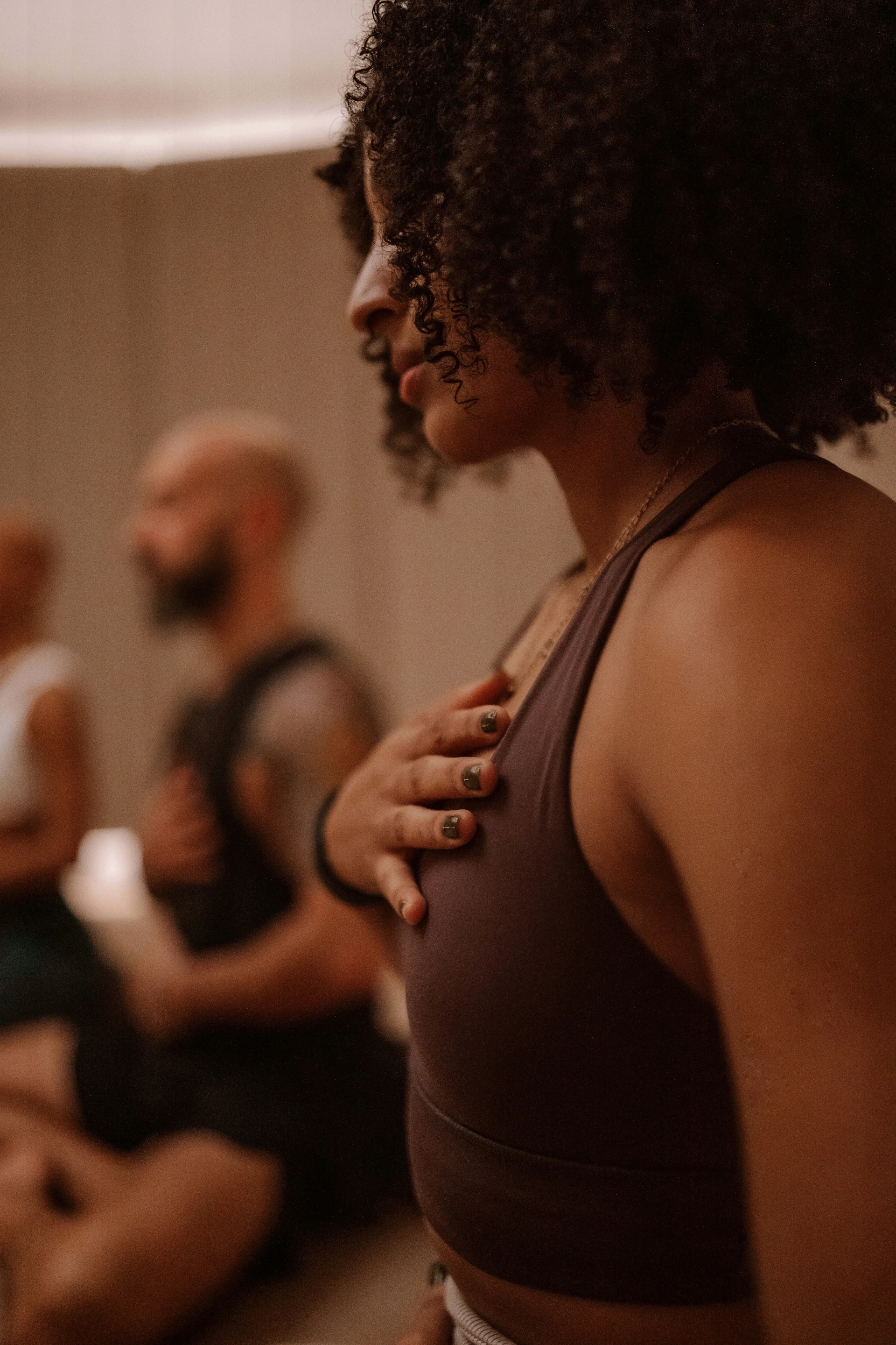 A group of people sitting in a room