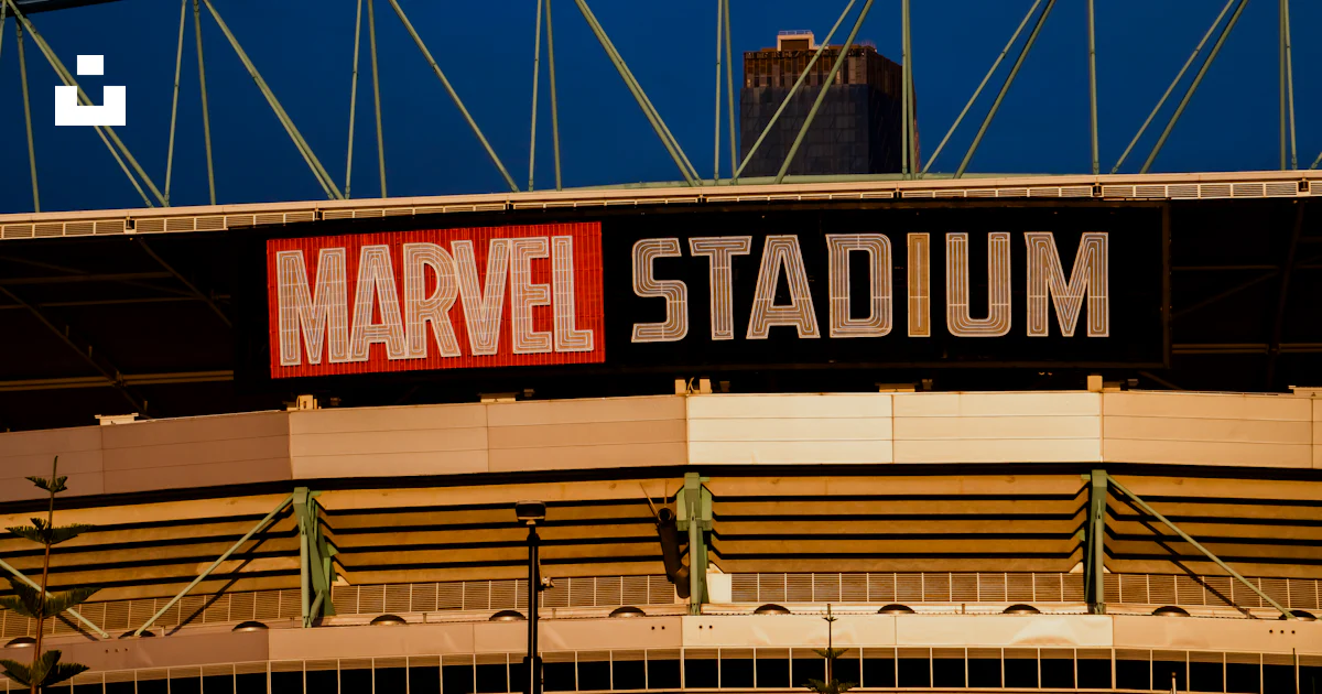 Marvel Stadium Sign A stadium with a sign that says marvel stadium photo – Free Melbourne ...