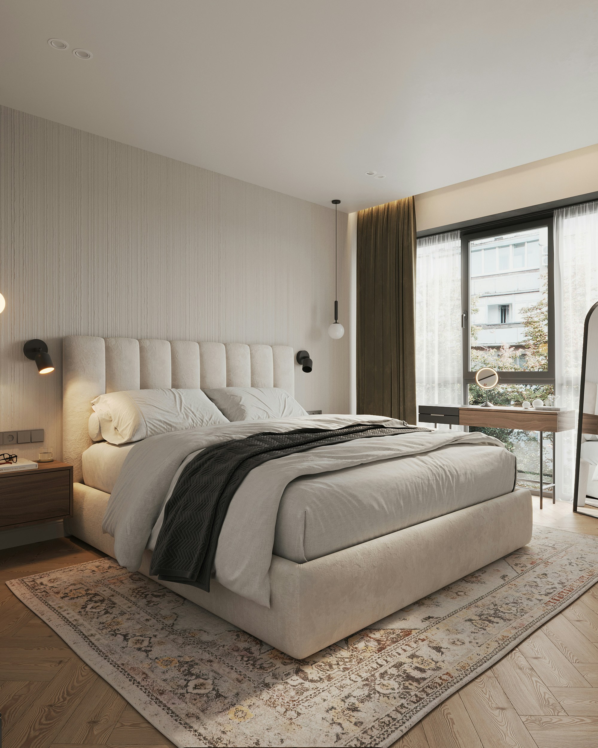 Juego de sábanas elegante en una cama