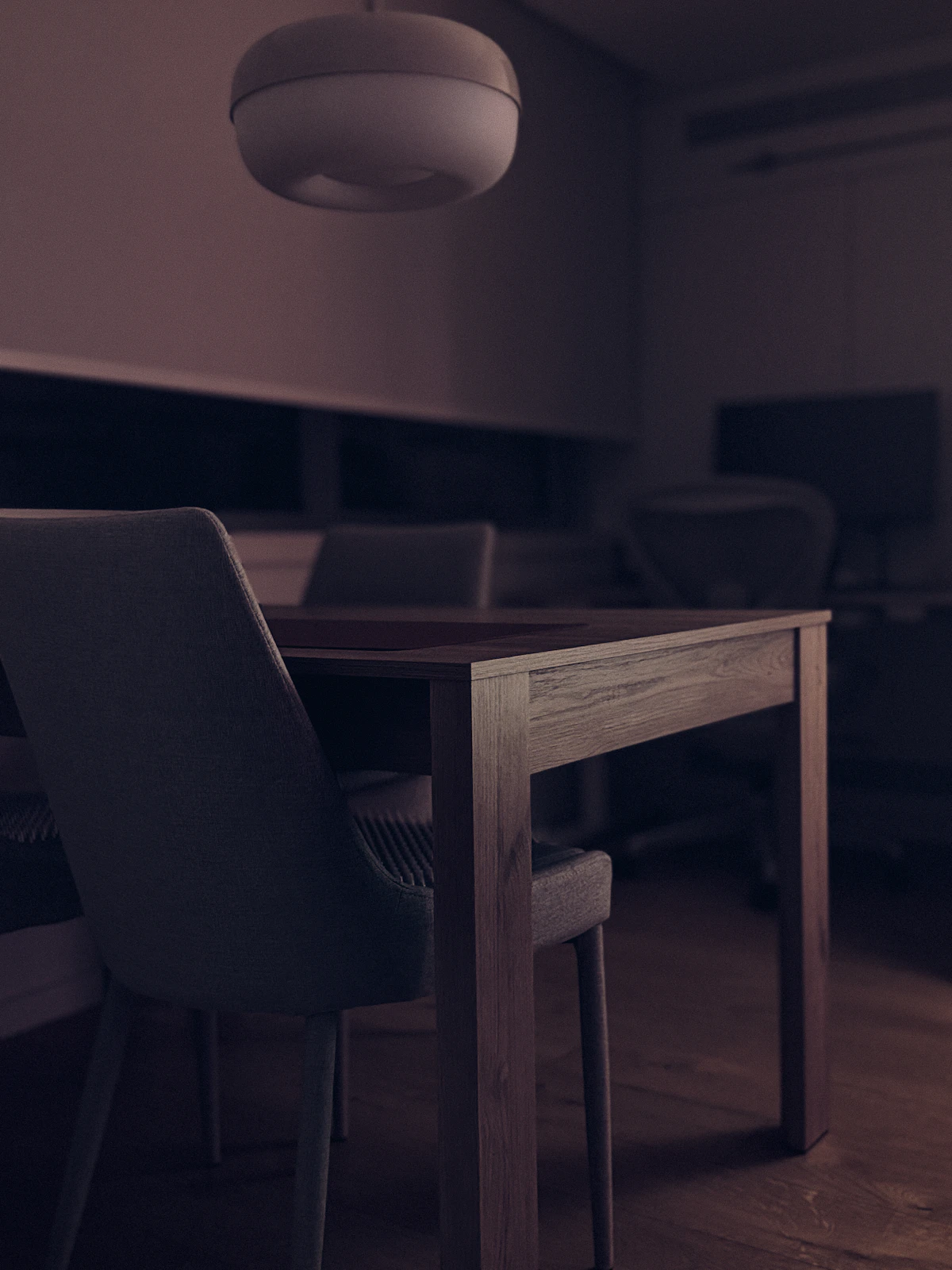 japandi dining room with solid wood table and natural material chairs