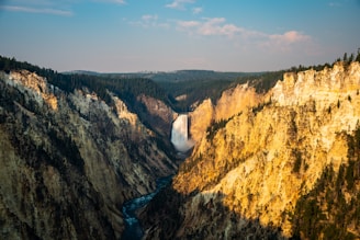 A scenic view of a canyon with a river running through it