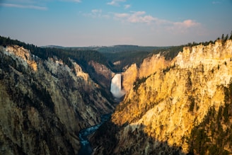 A scenic view of a canyon with a river running through it
