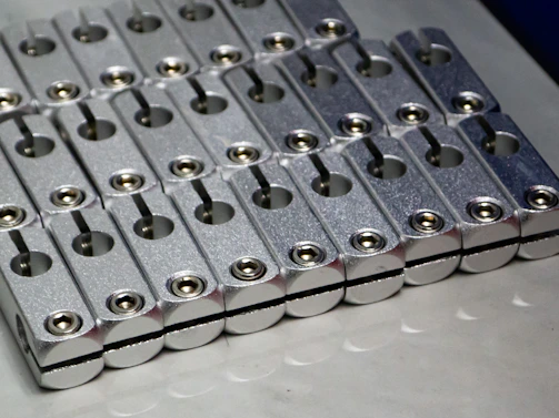 A close up of a metal object on a table