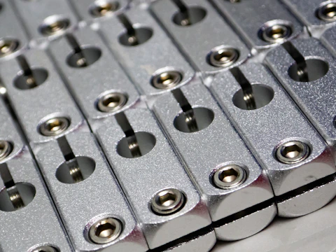 A close up of a bunch of batteries