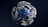 A blue ball is in a metal structure