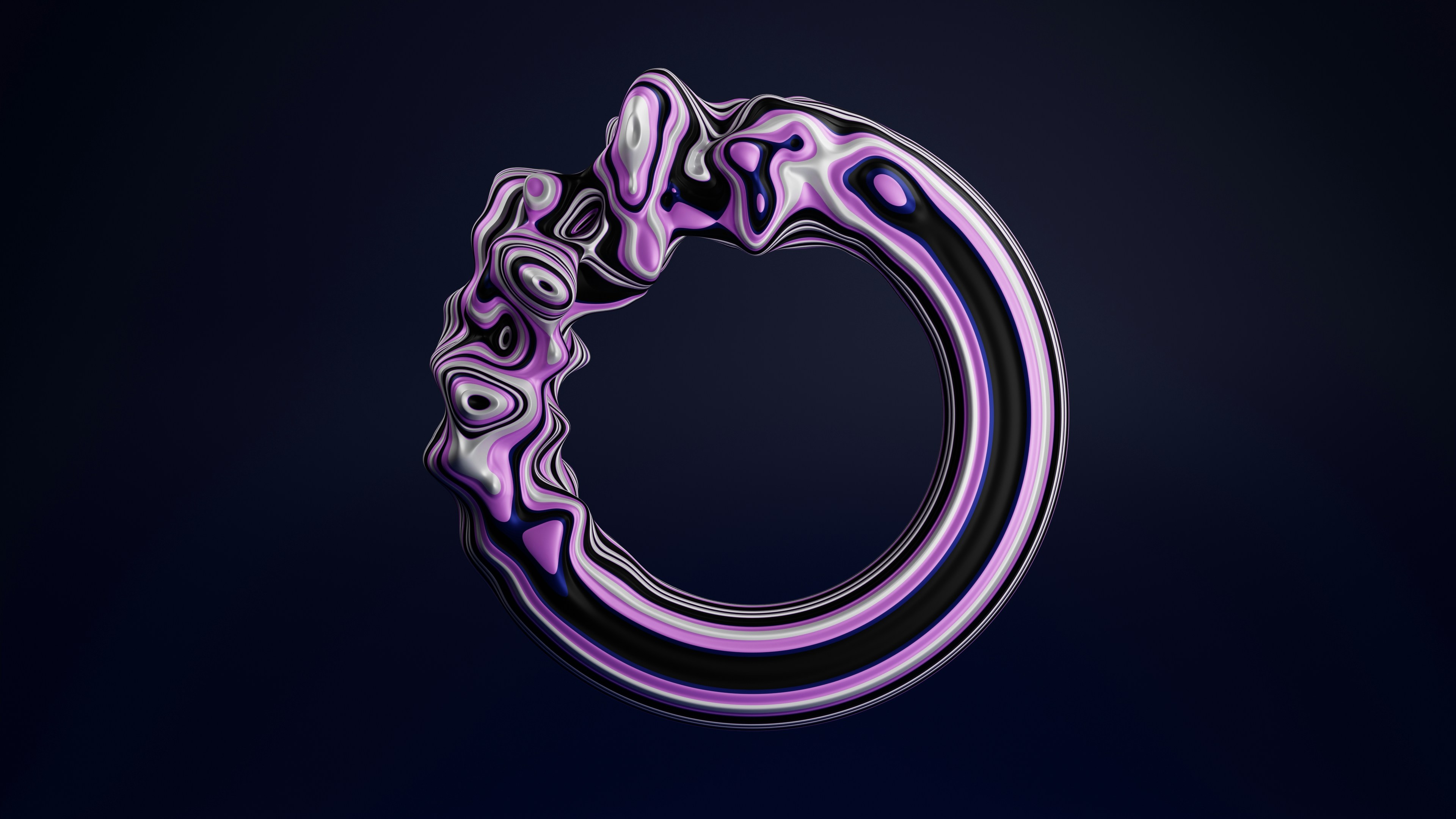 Cincin ungu dengan latar belakang hitam