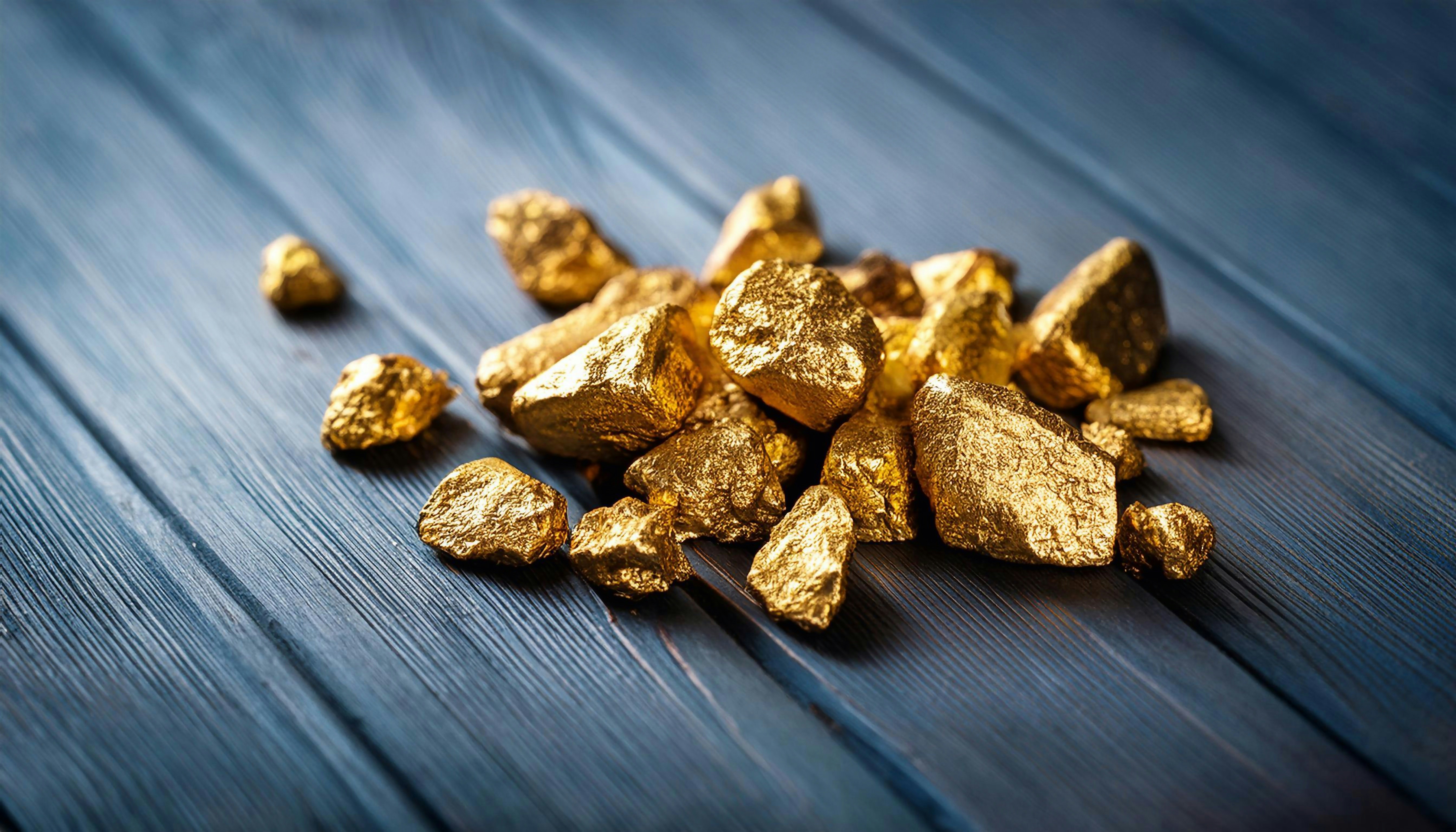 Close up lump of gold mine