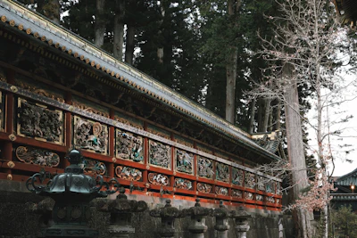 A building that has a lot of carvings on it