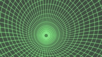 A green and black background with a circular design