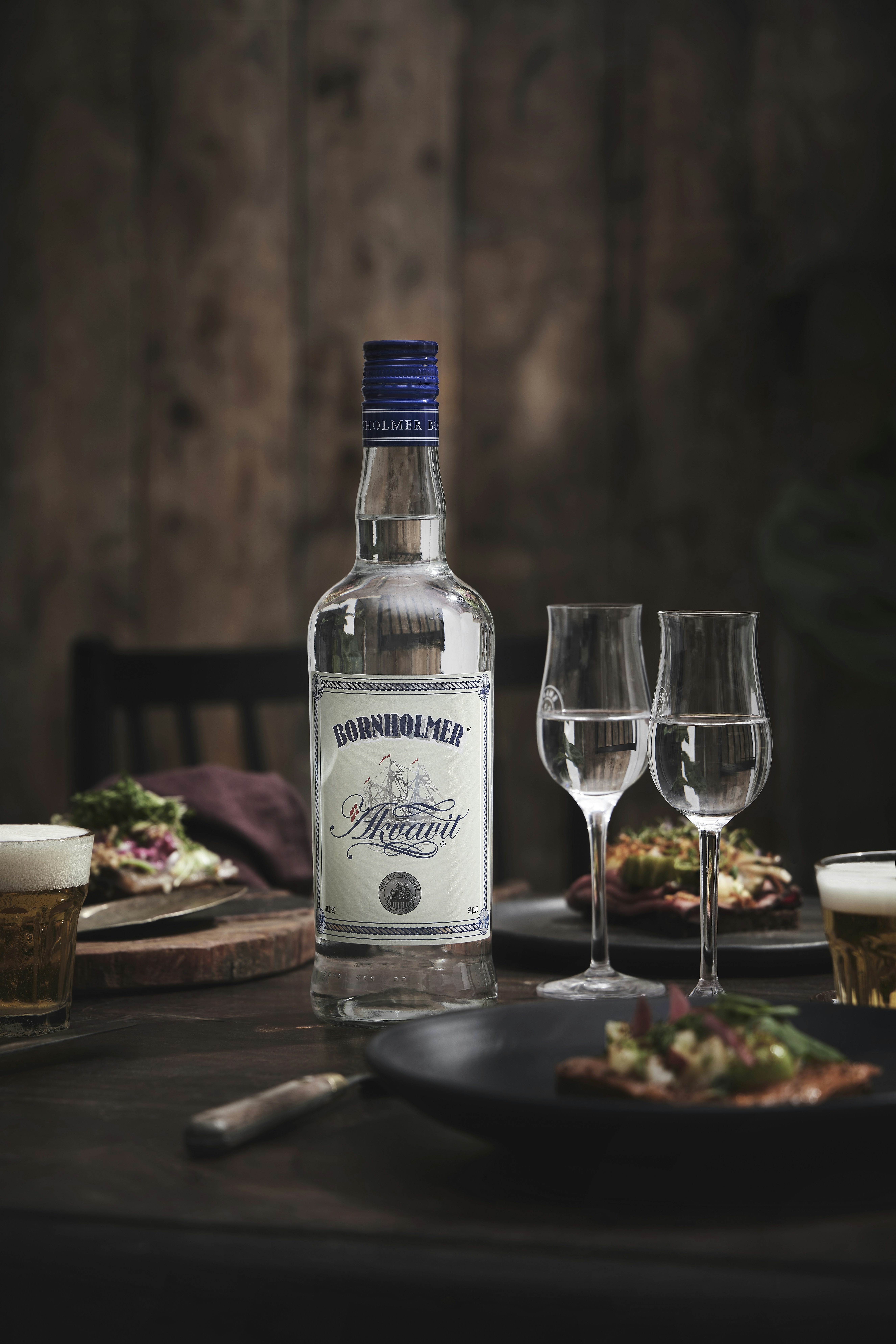 A bottle of alcohol sitting on top of a table