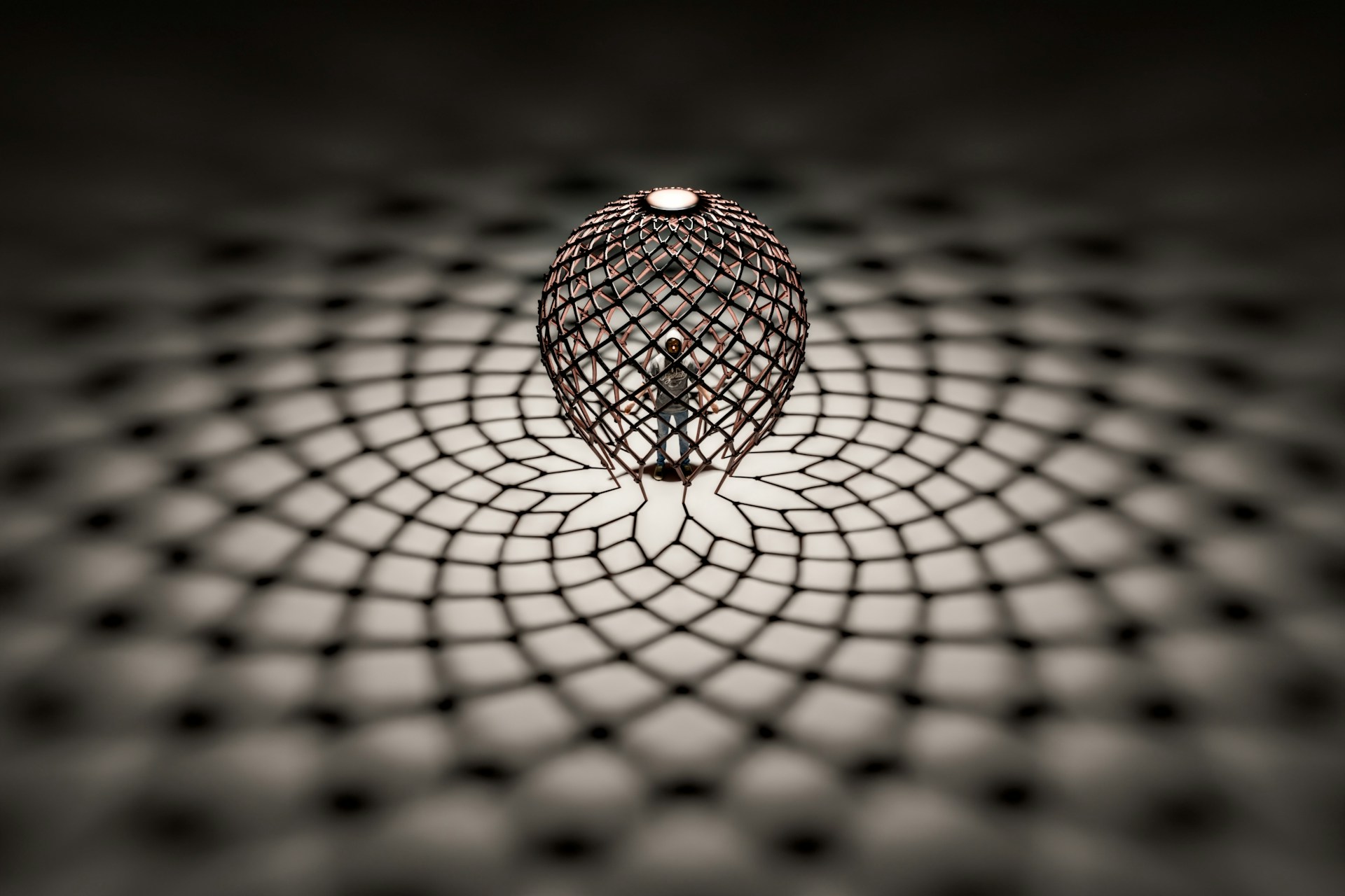 A black and white photo of a light bulb