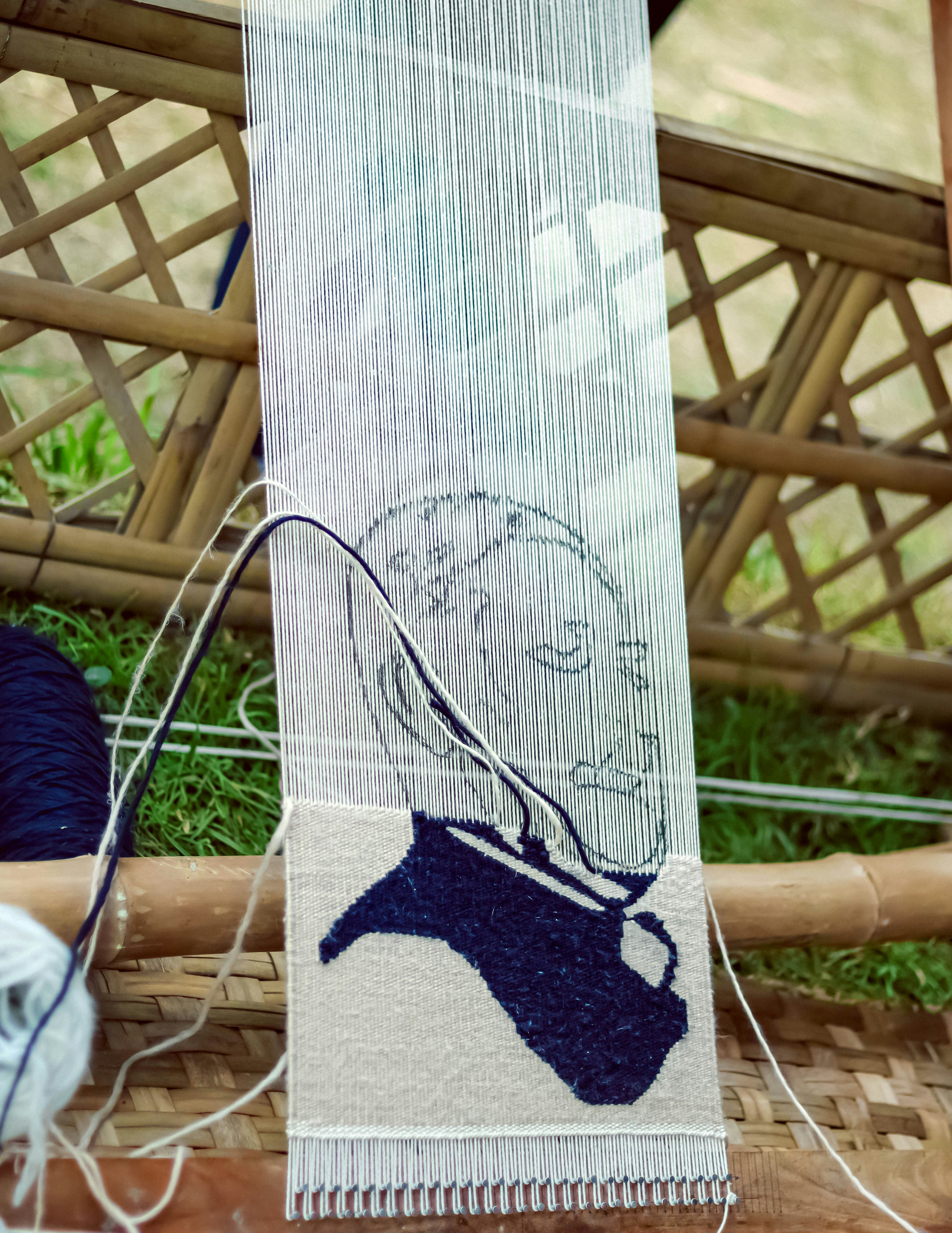 A picture of a person on a piece of fabric