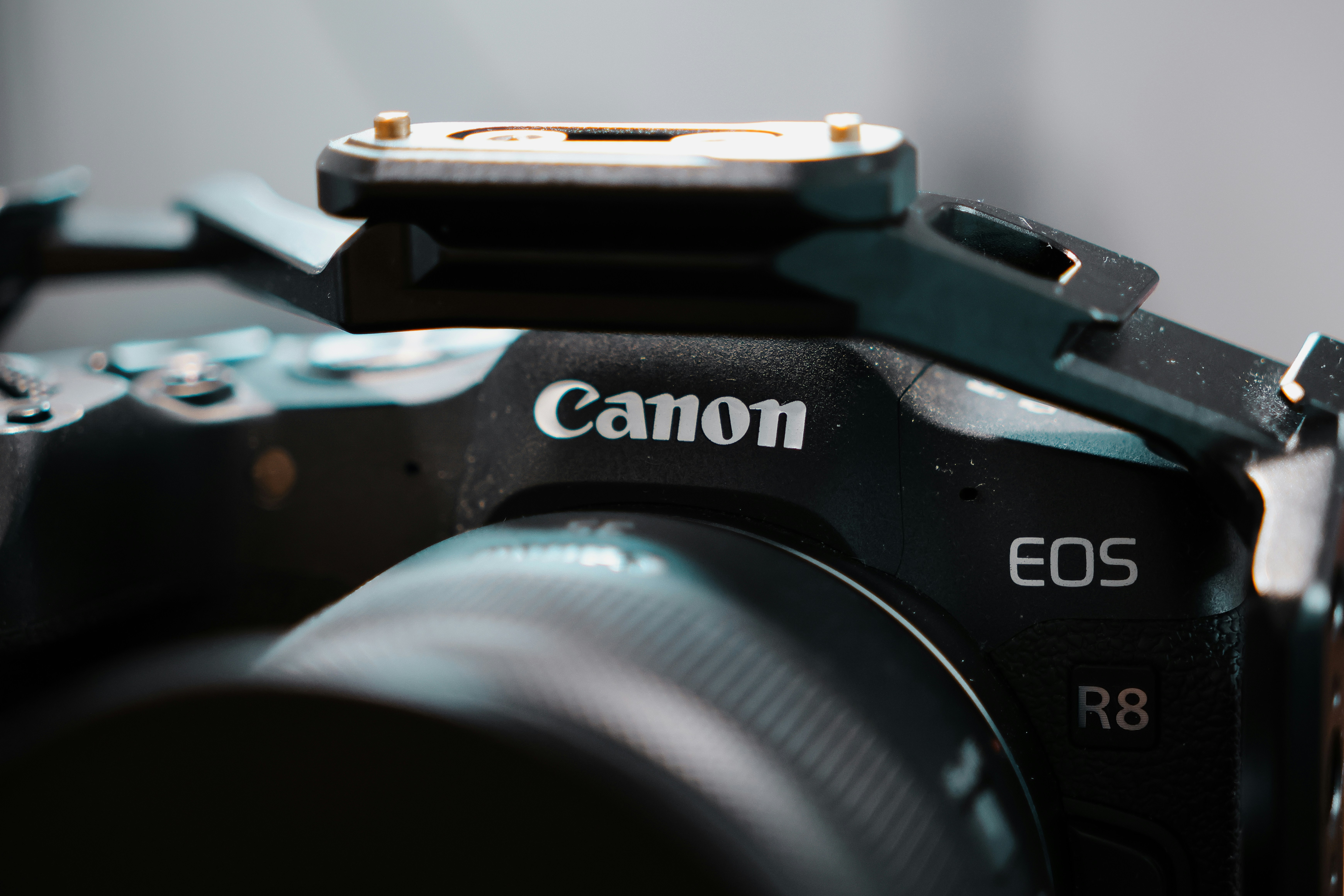 A camera with a flash attached to it
