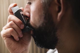 A man is talking on a cell phone