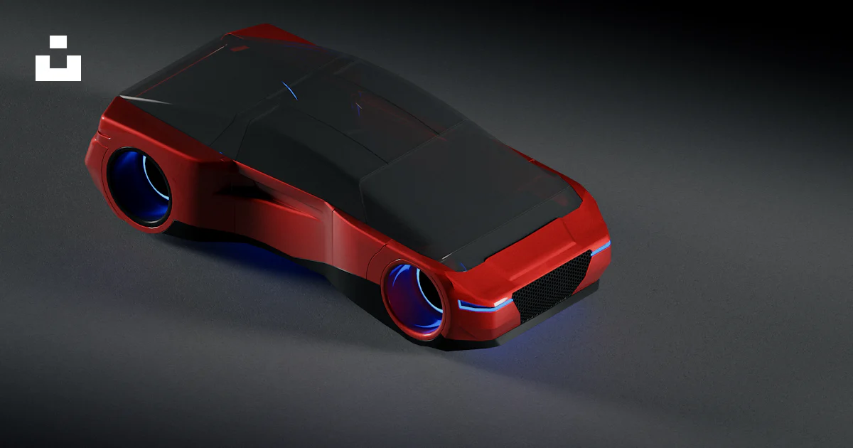 Car Object Shape A red car shaped object on a black surface photo – Free Car Image on ...