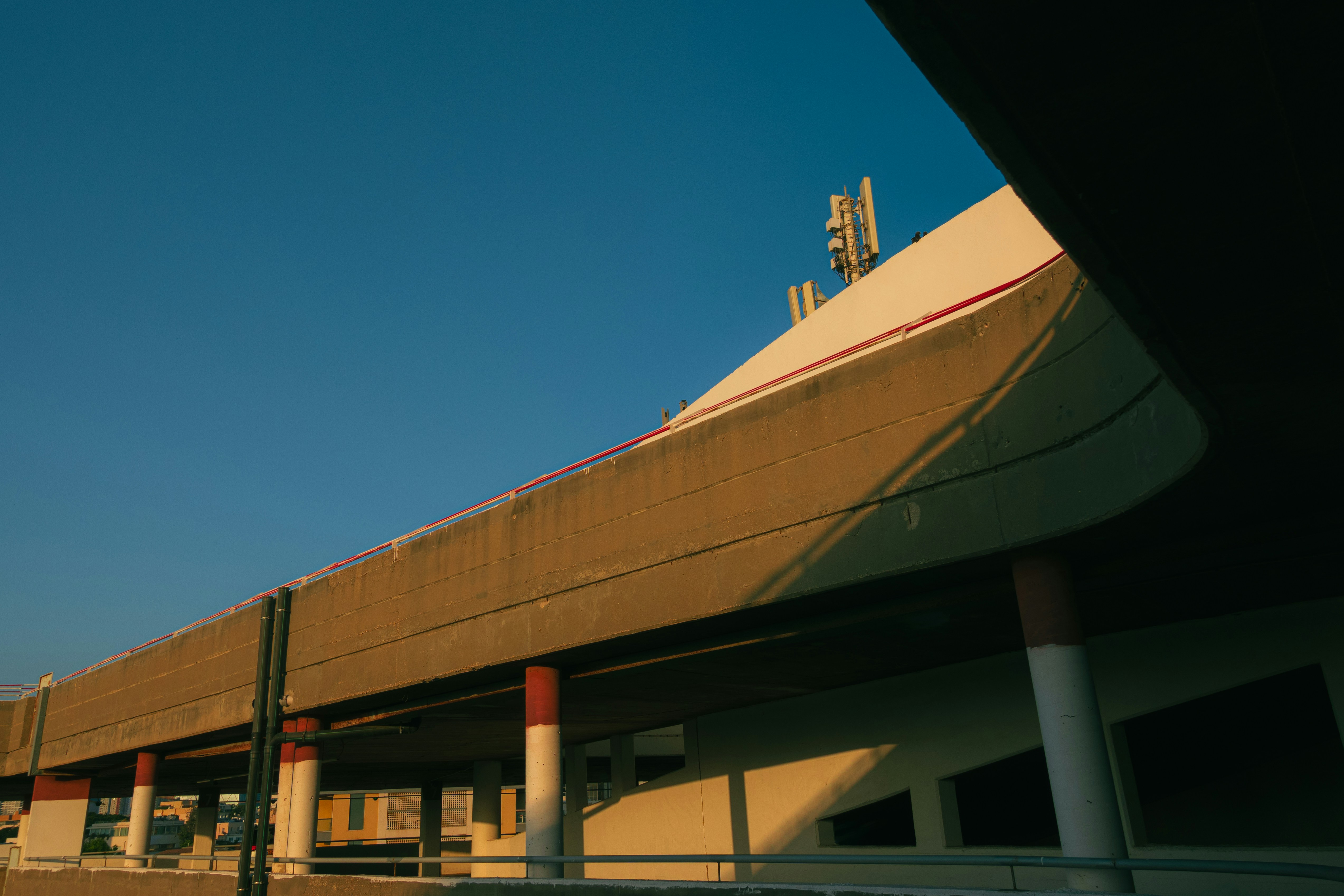Modern parking facility with clean architectural lines