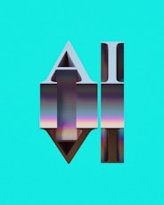 A blue background with the letter m in the middle of it