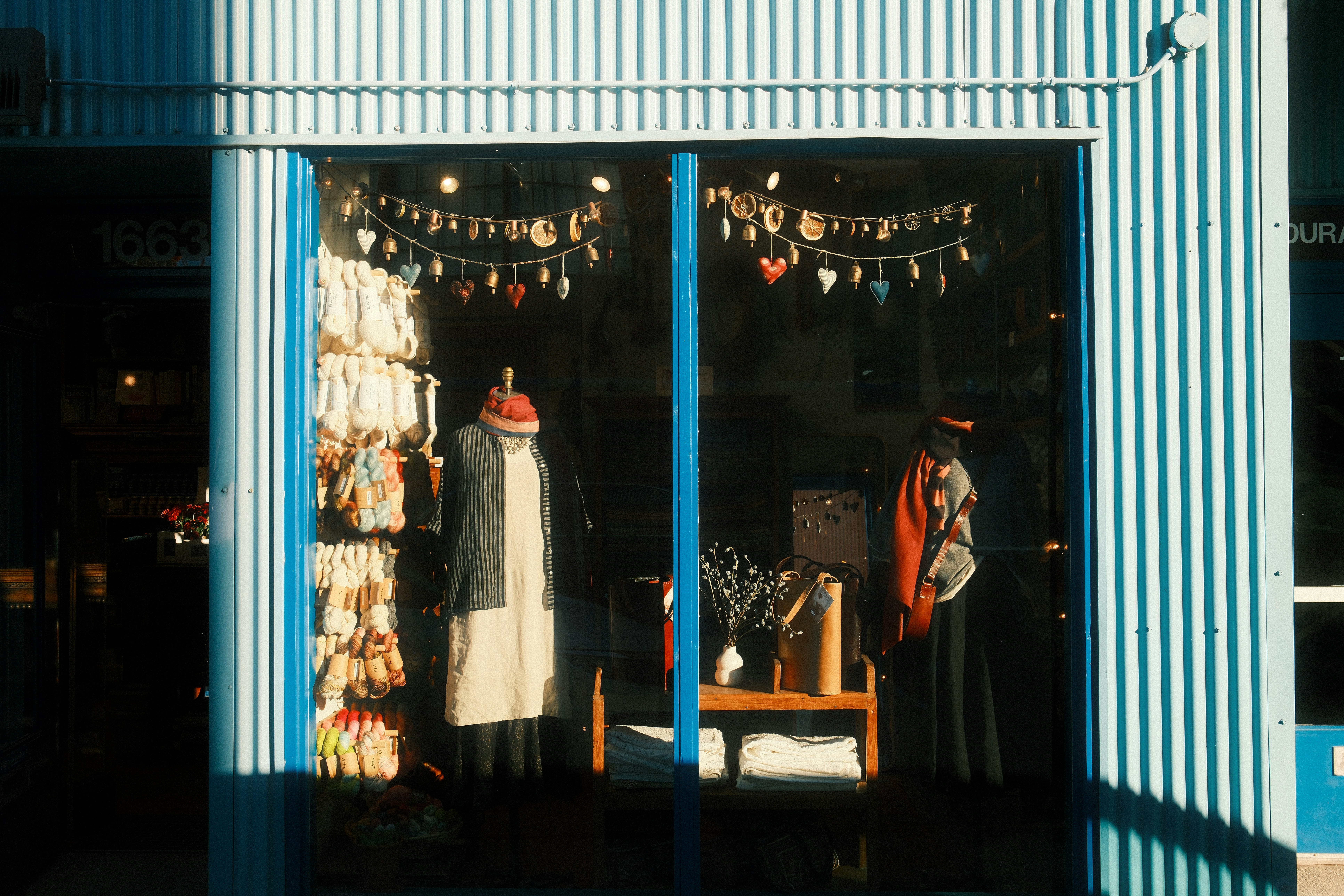 Shopfront with clothes on display