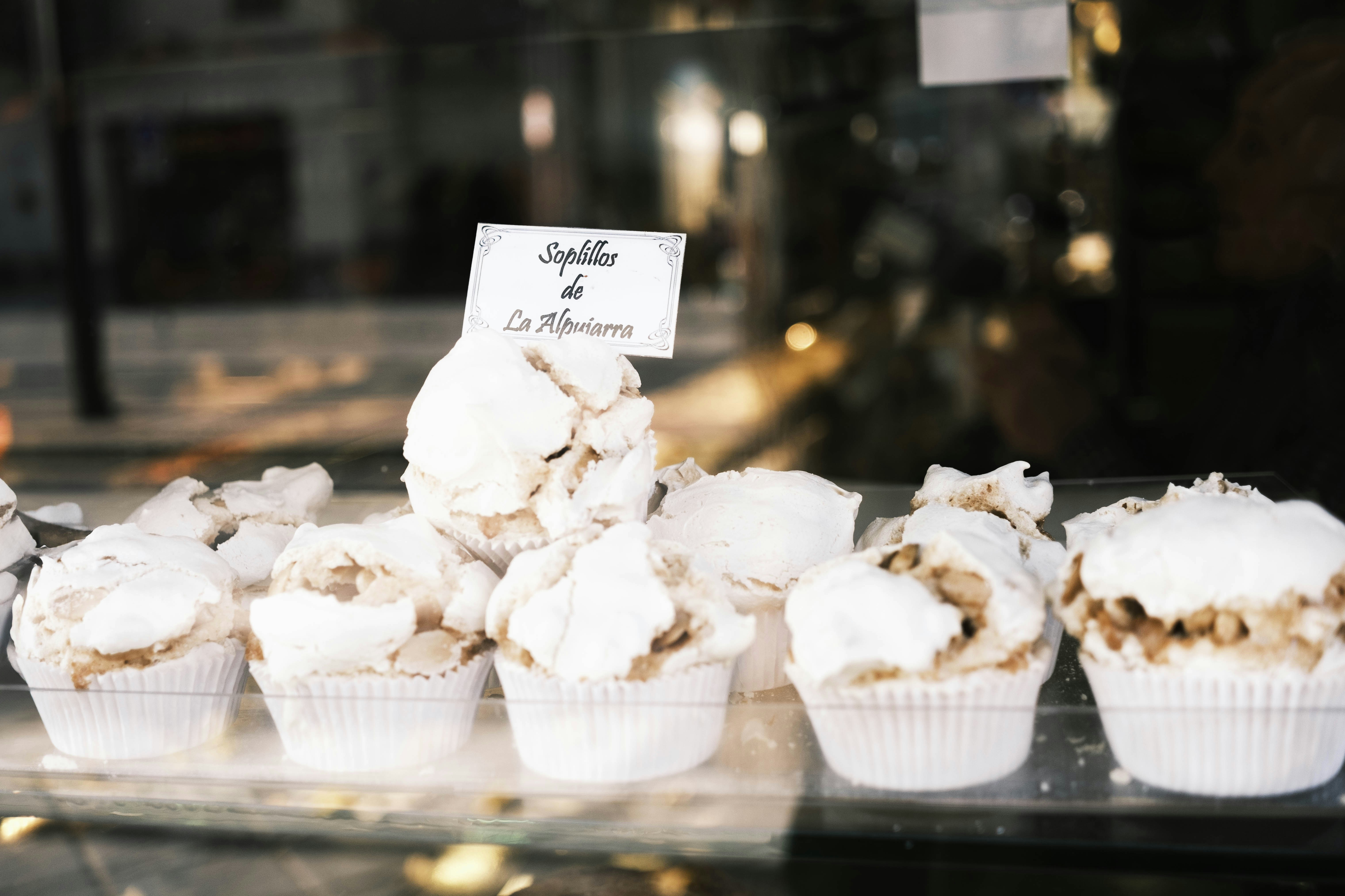 A bunch of cupcakes that are on a table