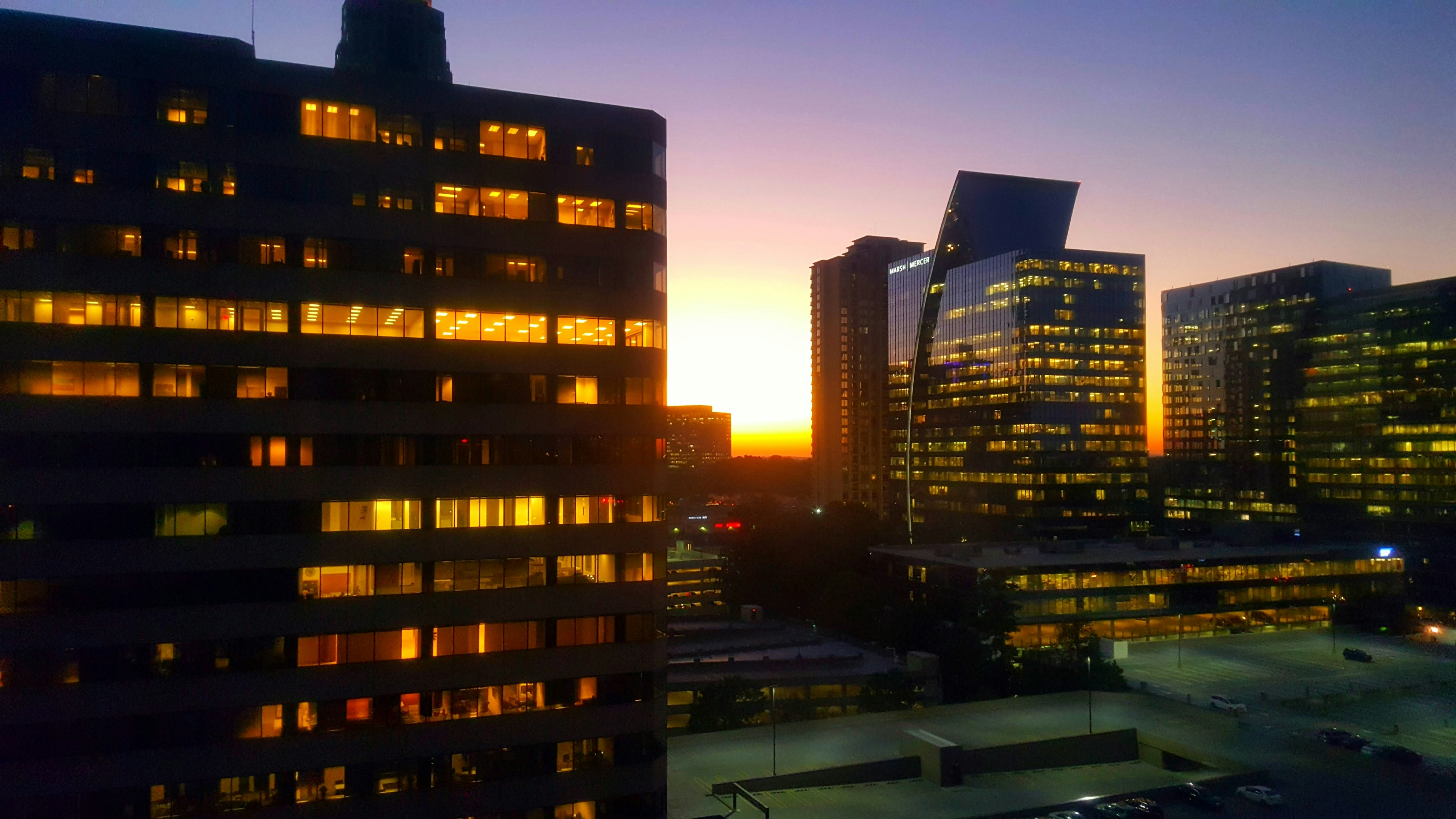 City skyline at night