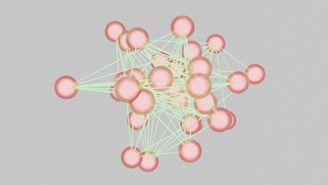 A computer generated image of a cluster of spheres