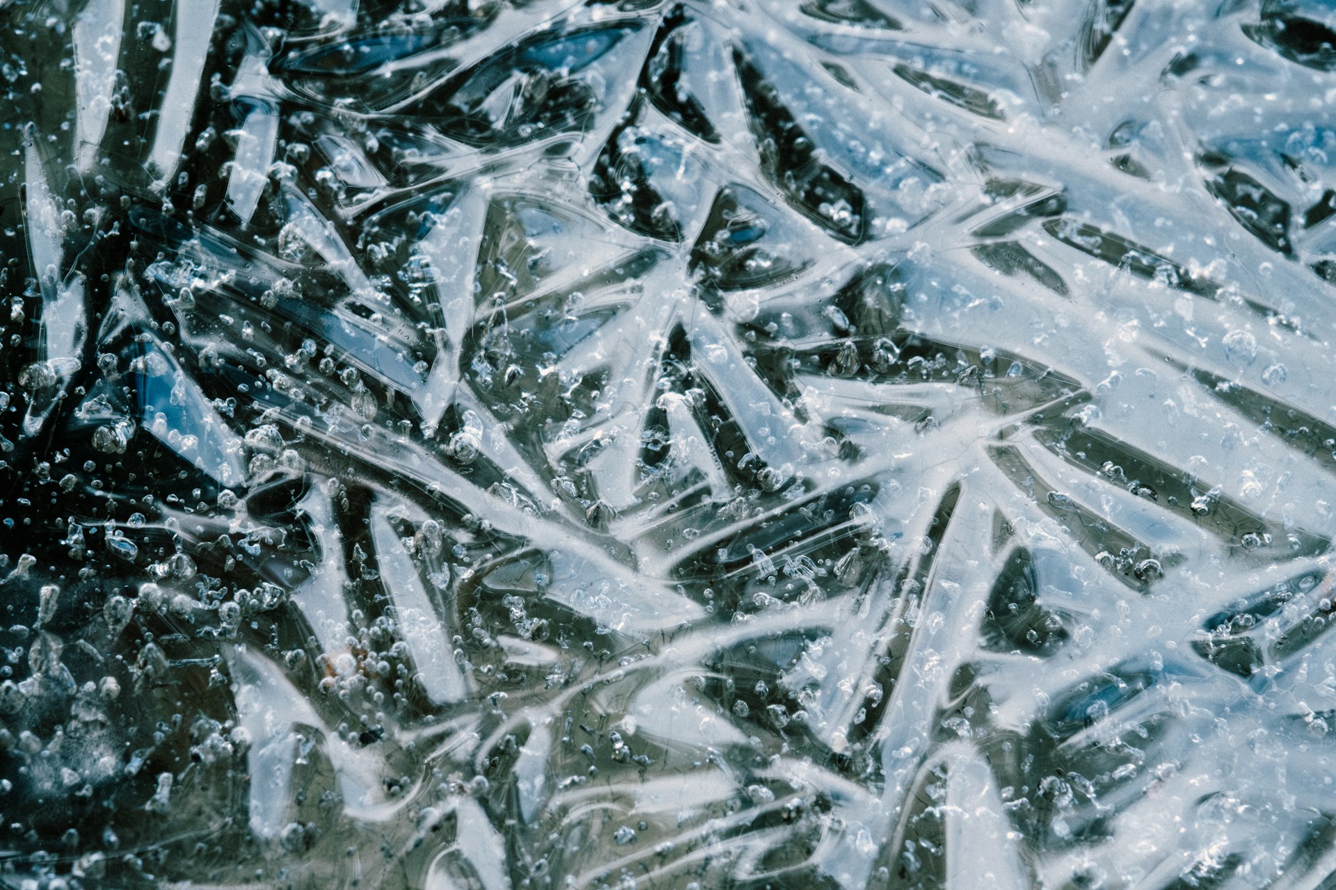 A close up of a bunch of ice crystals