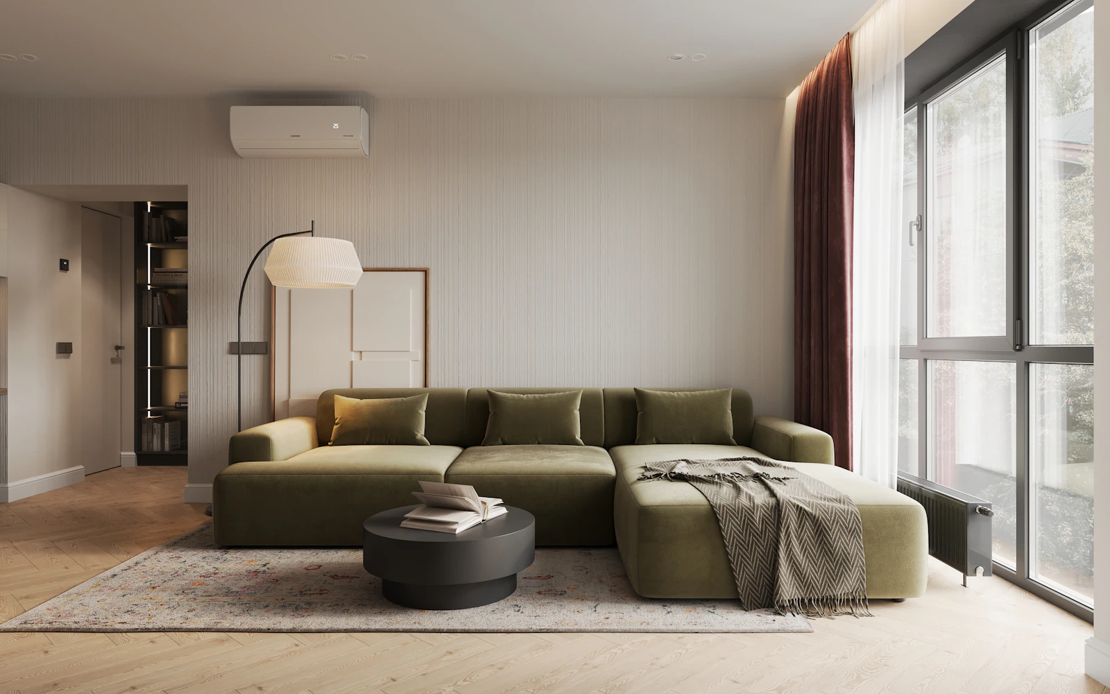 The sitting room, west-facing by design