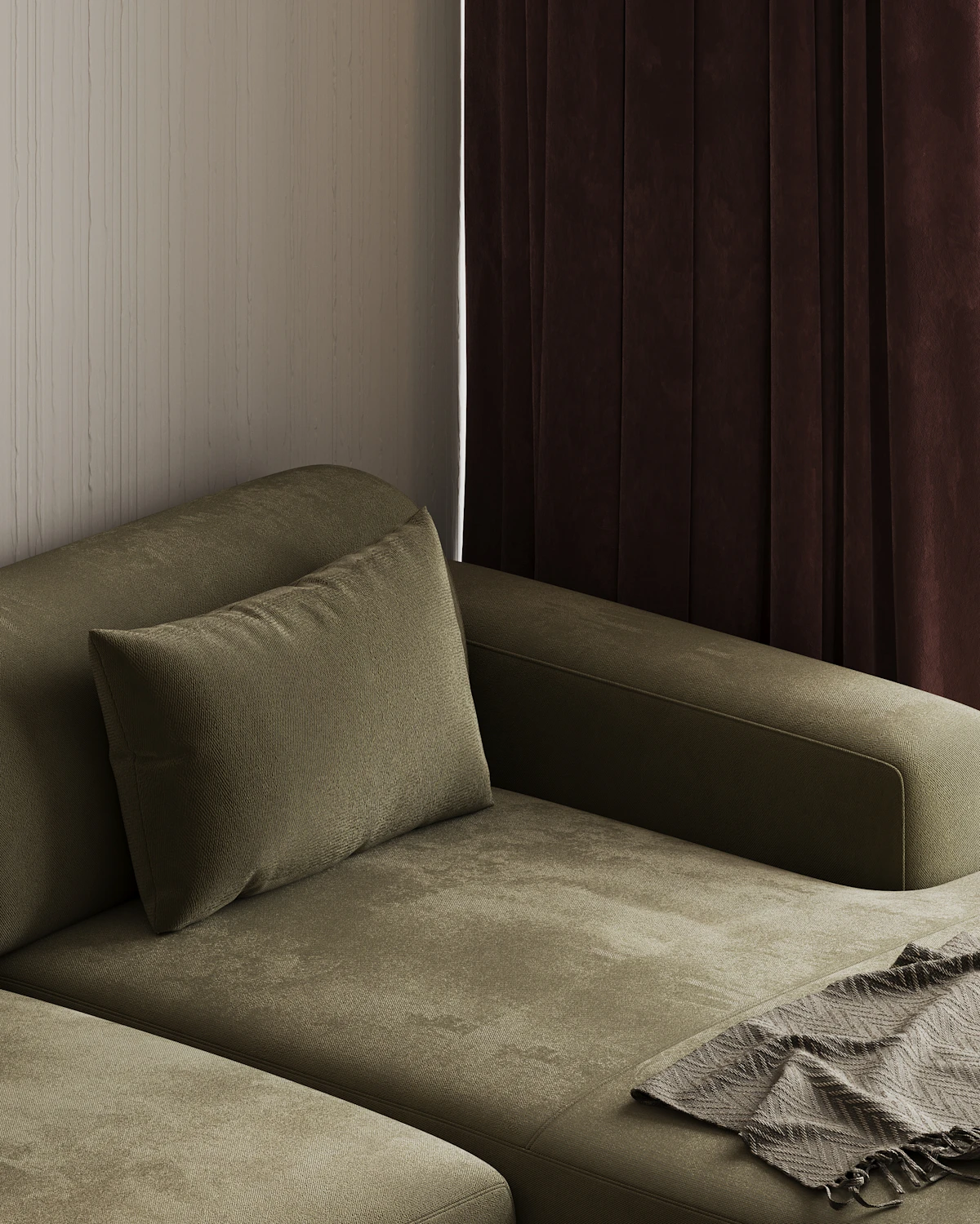 Helles Wohnzimmer mit Sofa und Fenster als Beispiel für ein rauchfreies Zuhause