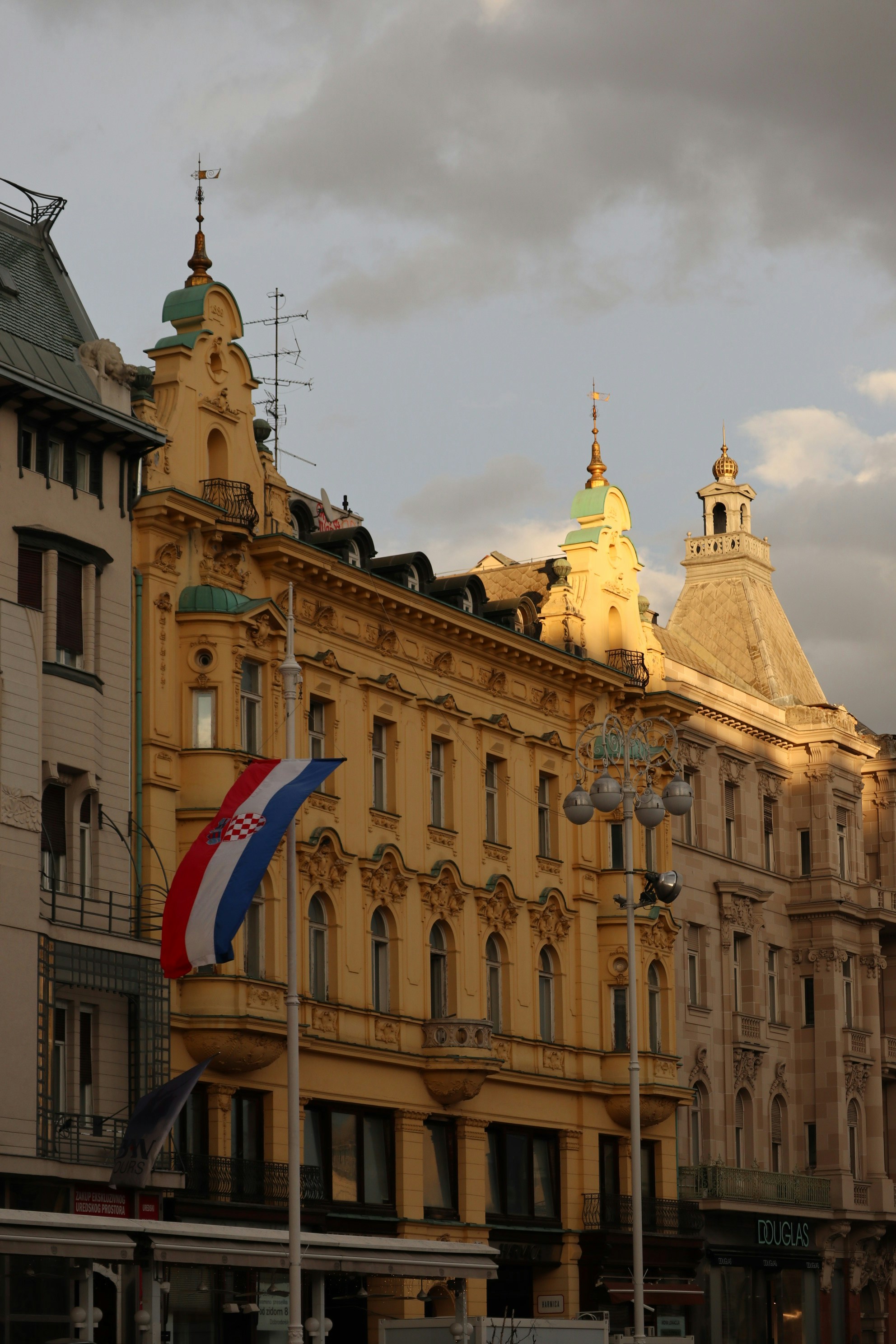 A row of buildings on a city street