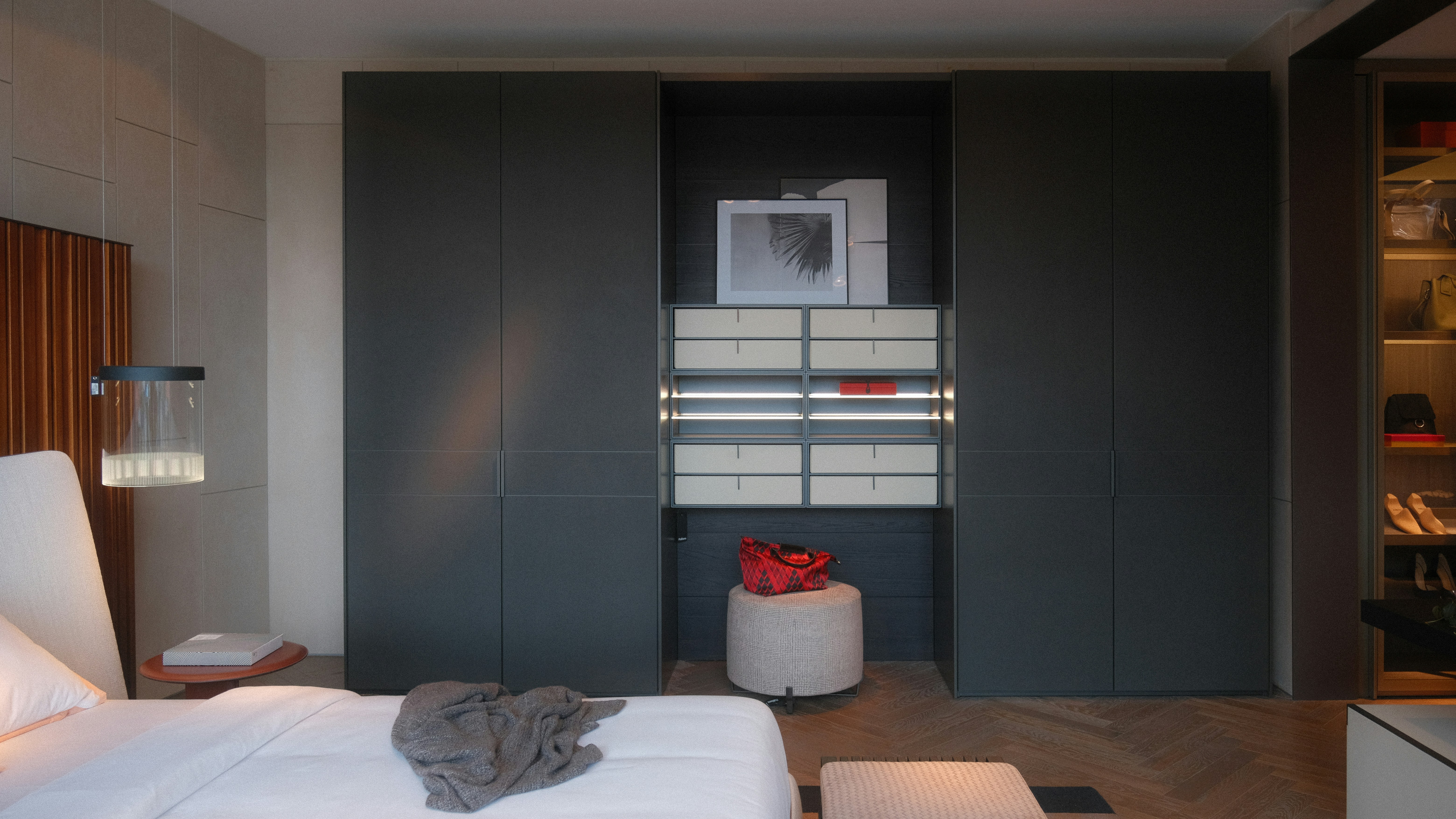 Image of a cozy bedroom with an air conditioner